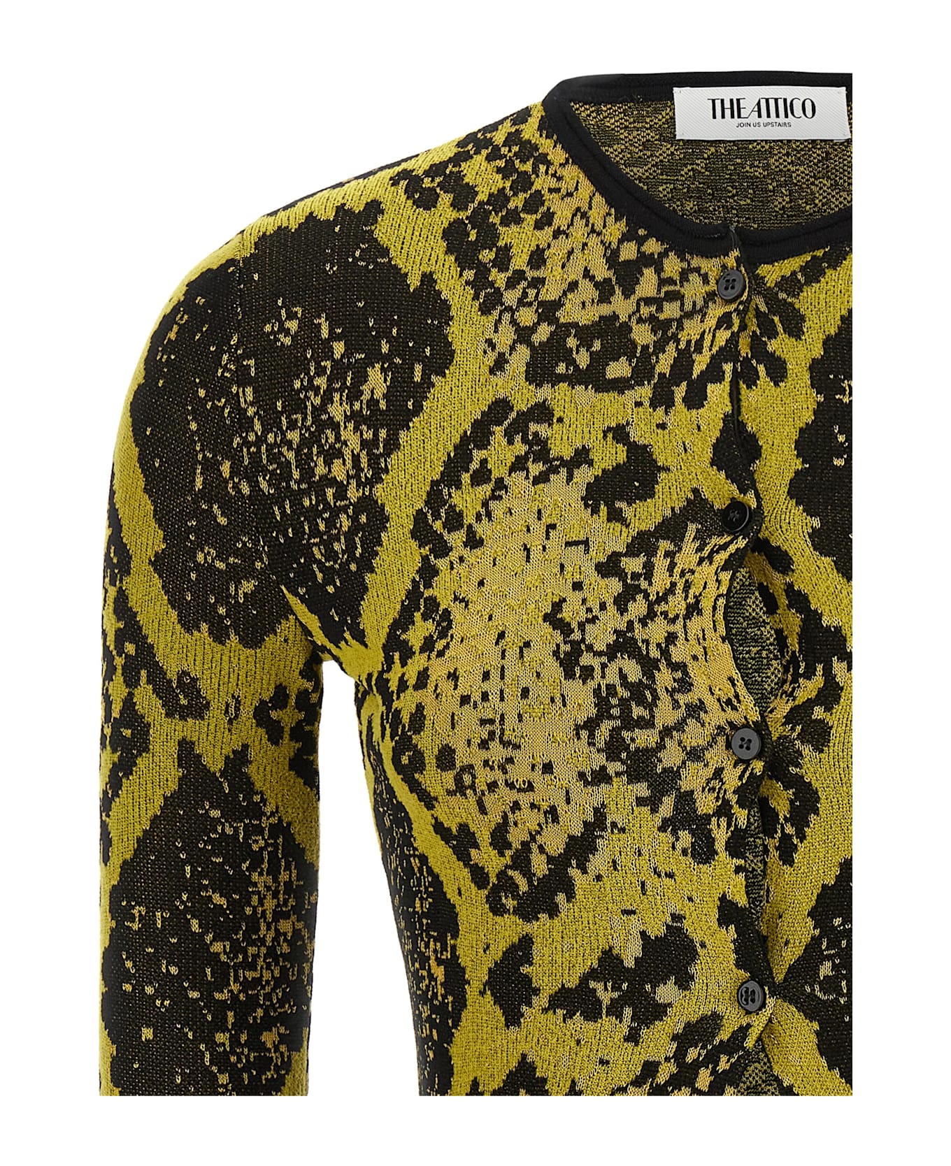 The Attico Python Jacquard Cardigan - Yellow