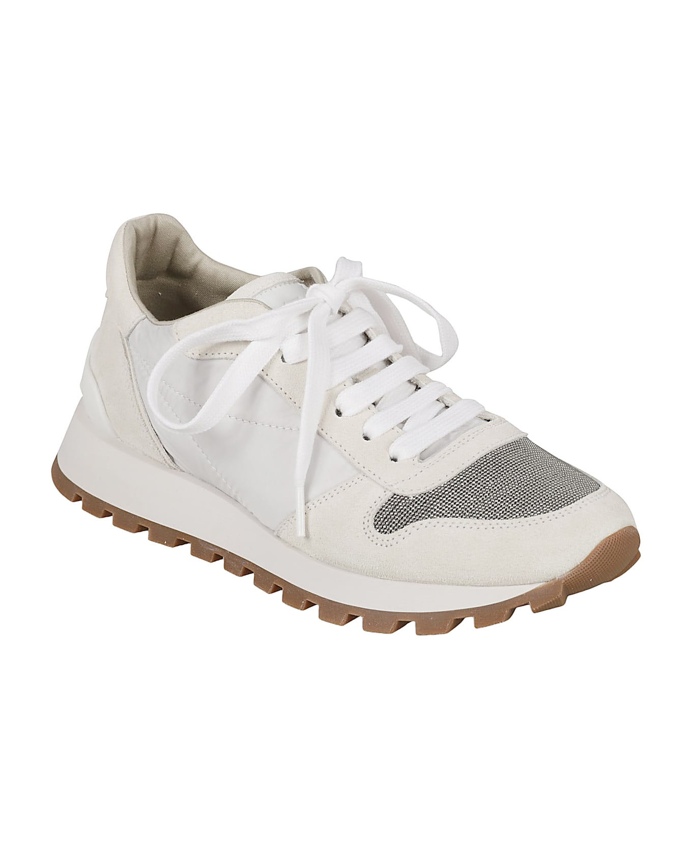 Brunello Cucinelli Logo Embossed Sneakers - White
