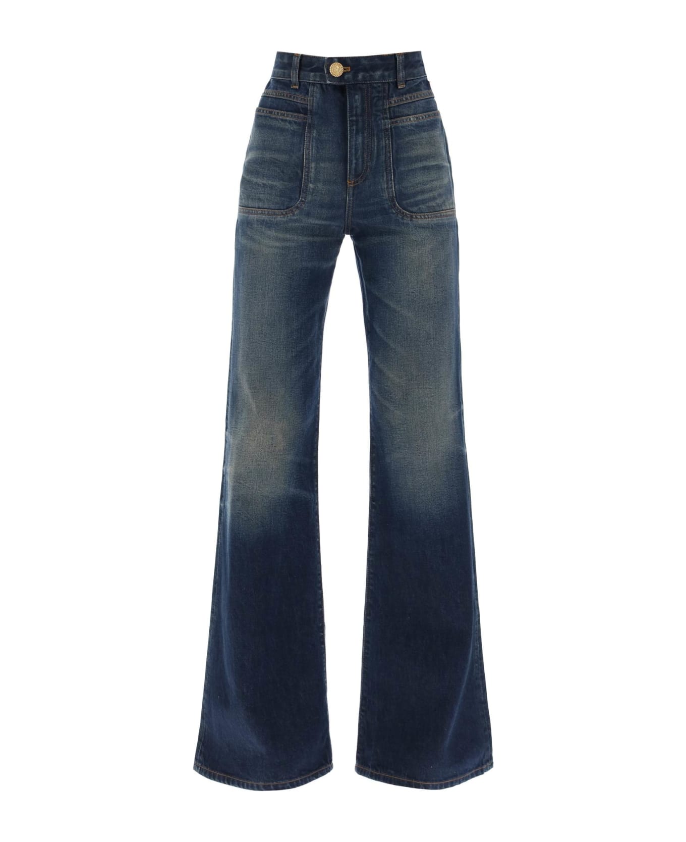 Balmain Denim Flare Jeans - Kd Bleu Jean Brut