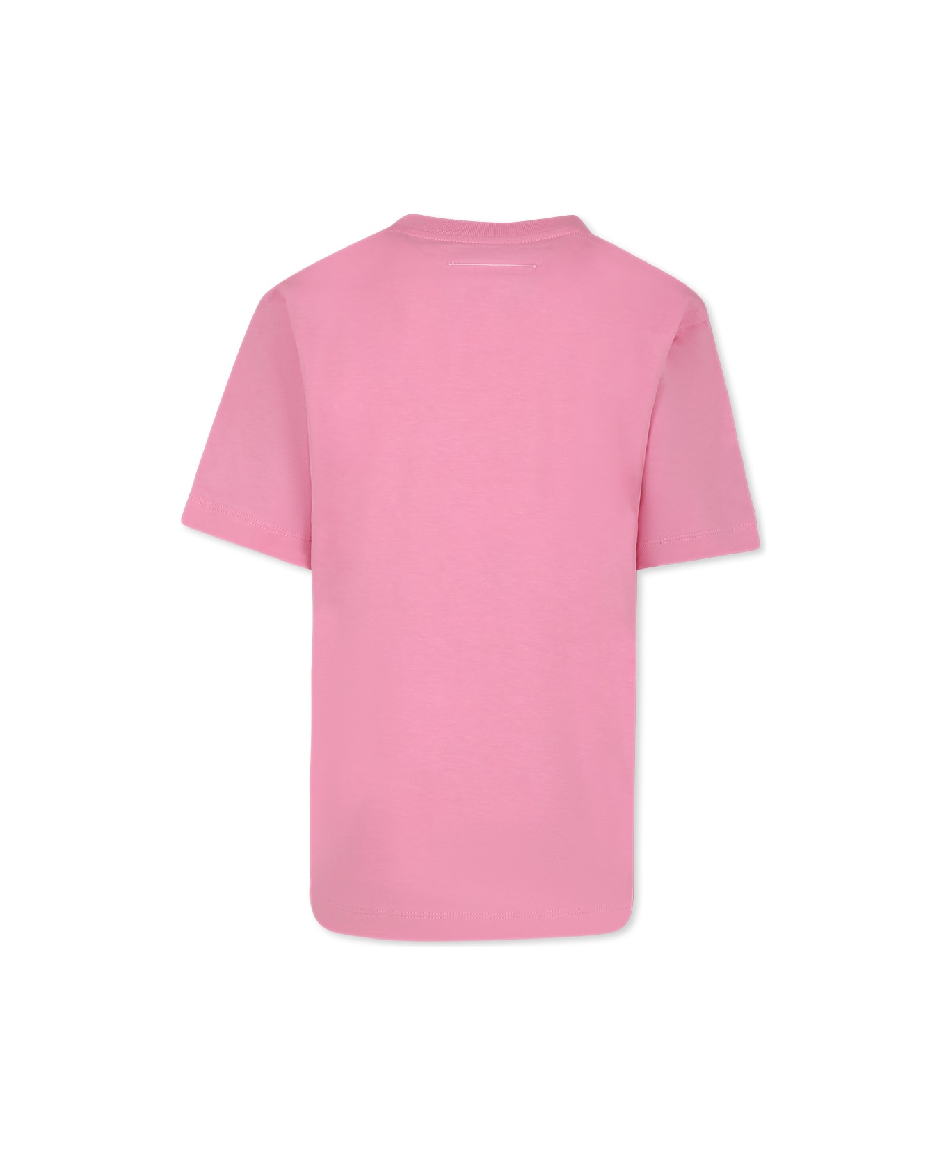 MM6 Maison Margiela Pink T-shirt For Girl With Logo - Pink