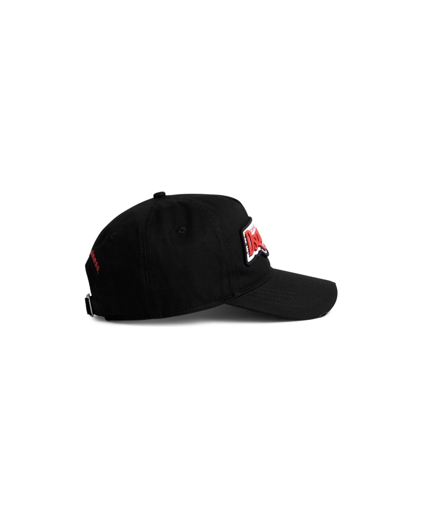 Dsquared2 Black Baseball Cap With Logo In Cotton Man - Black