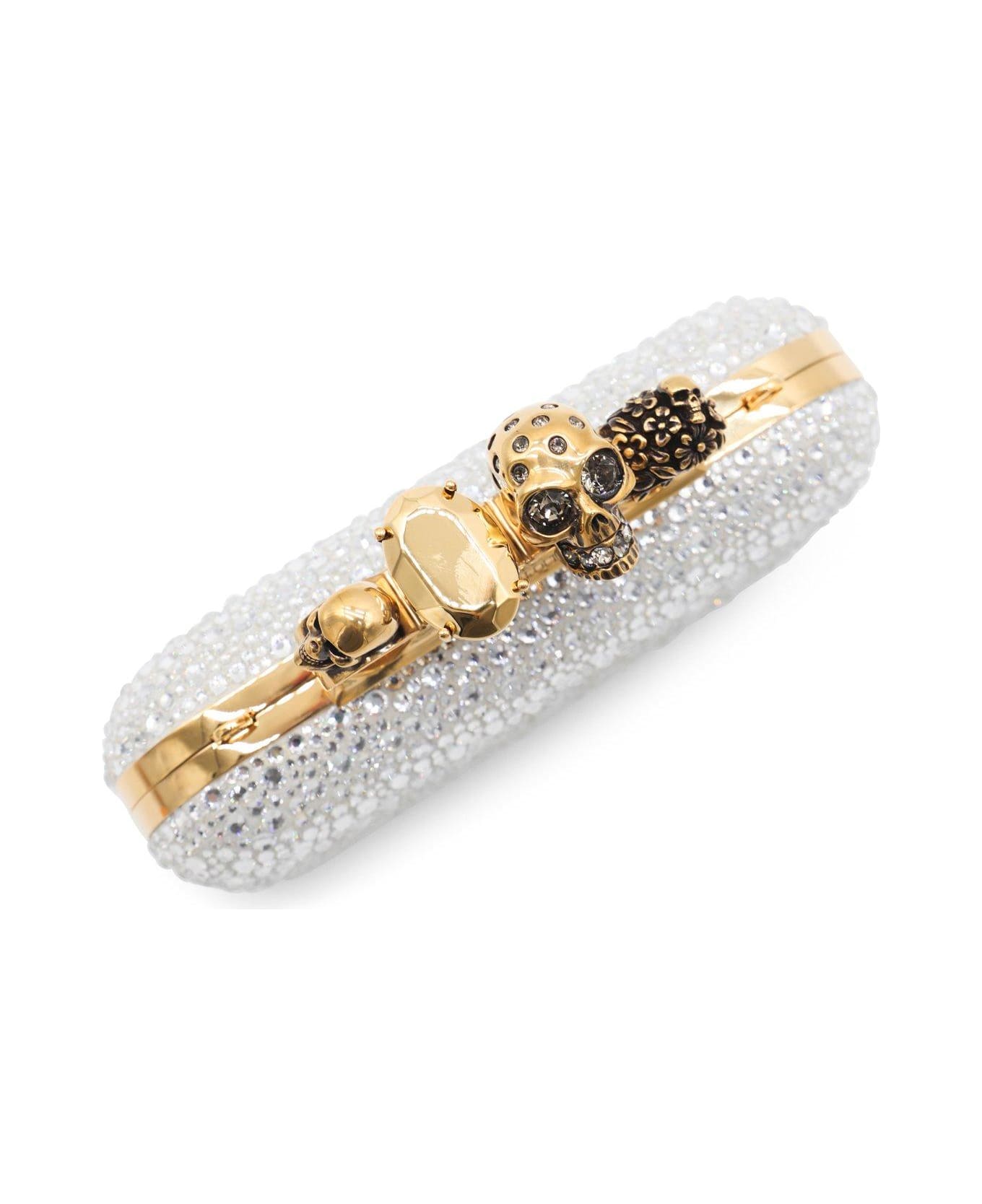 Alexander McQueen Knuckle Embellished Clutch Bag - Silver