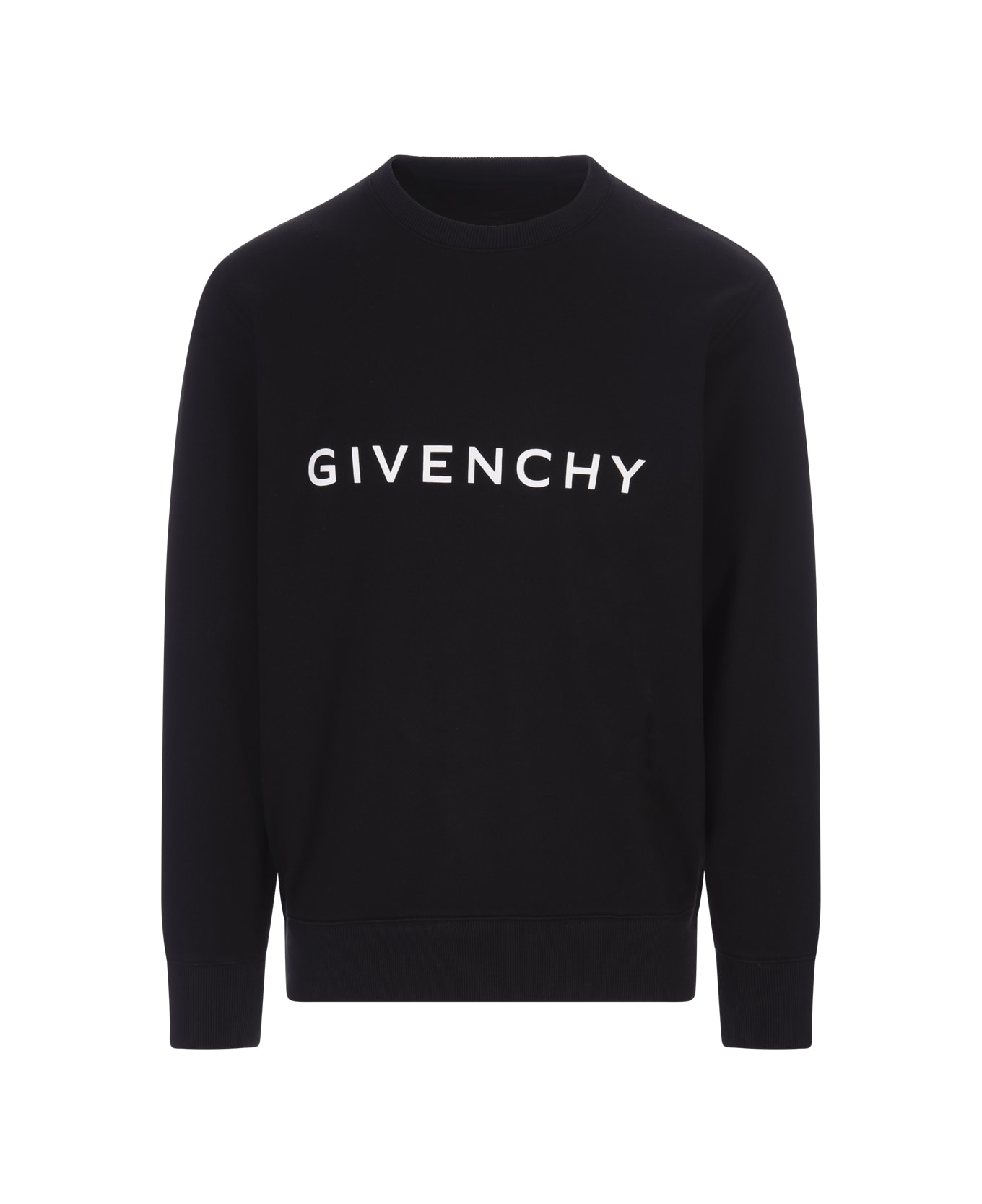 Givenchy Archetype Slim Sweatshirt In Black Gauzed Fabric - Black