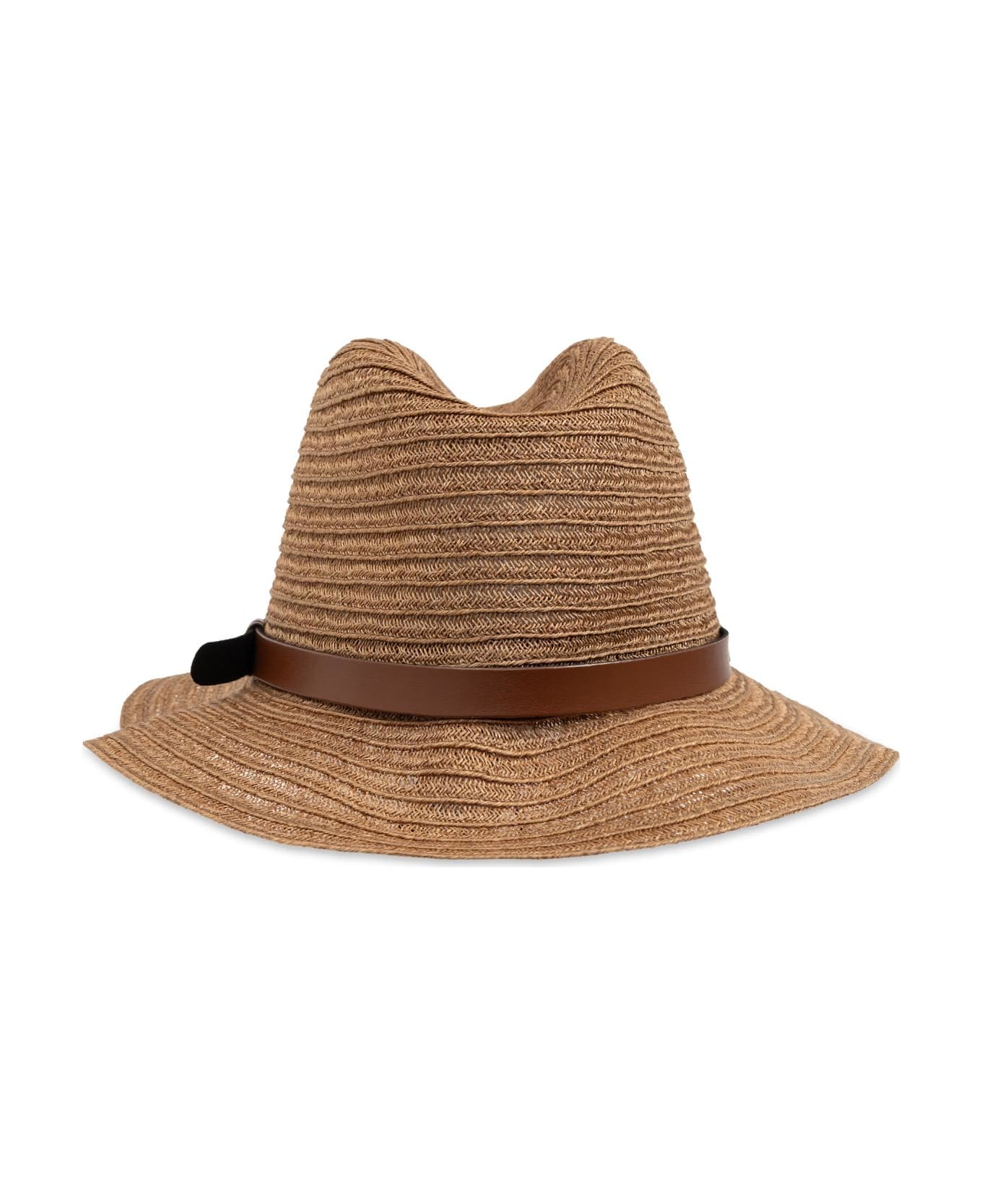 Emporio Armani Straw Hat - Leather Brown