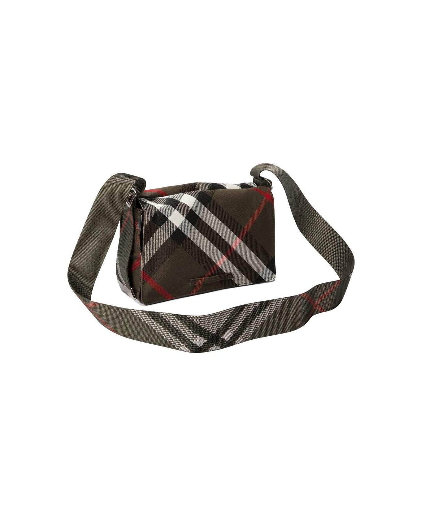 Burberry Trench Checked Foldover-top Messenger Bag - Loch