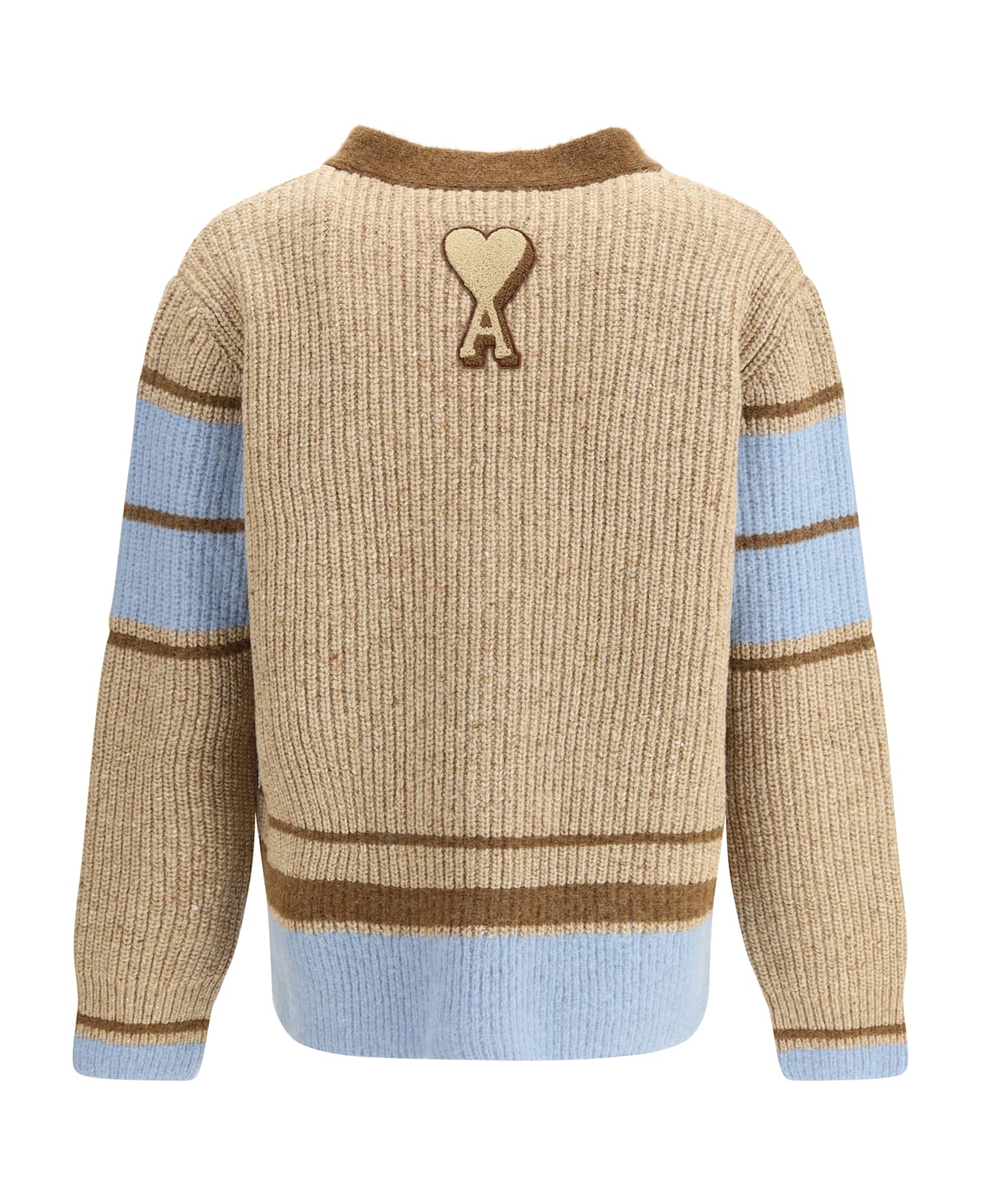 Ami Alexandre Mattiussi Wool College Cardigan - BEIGE