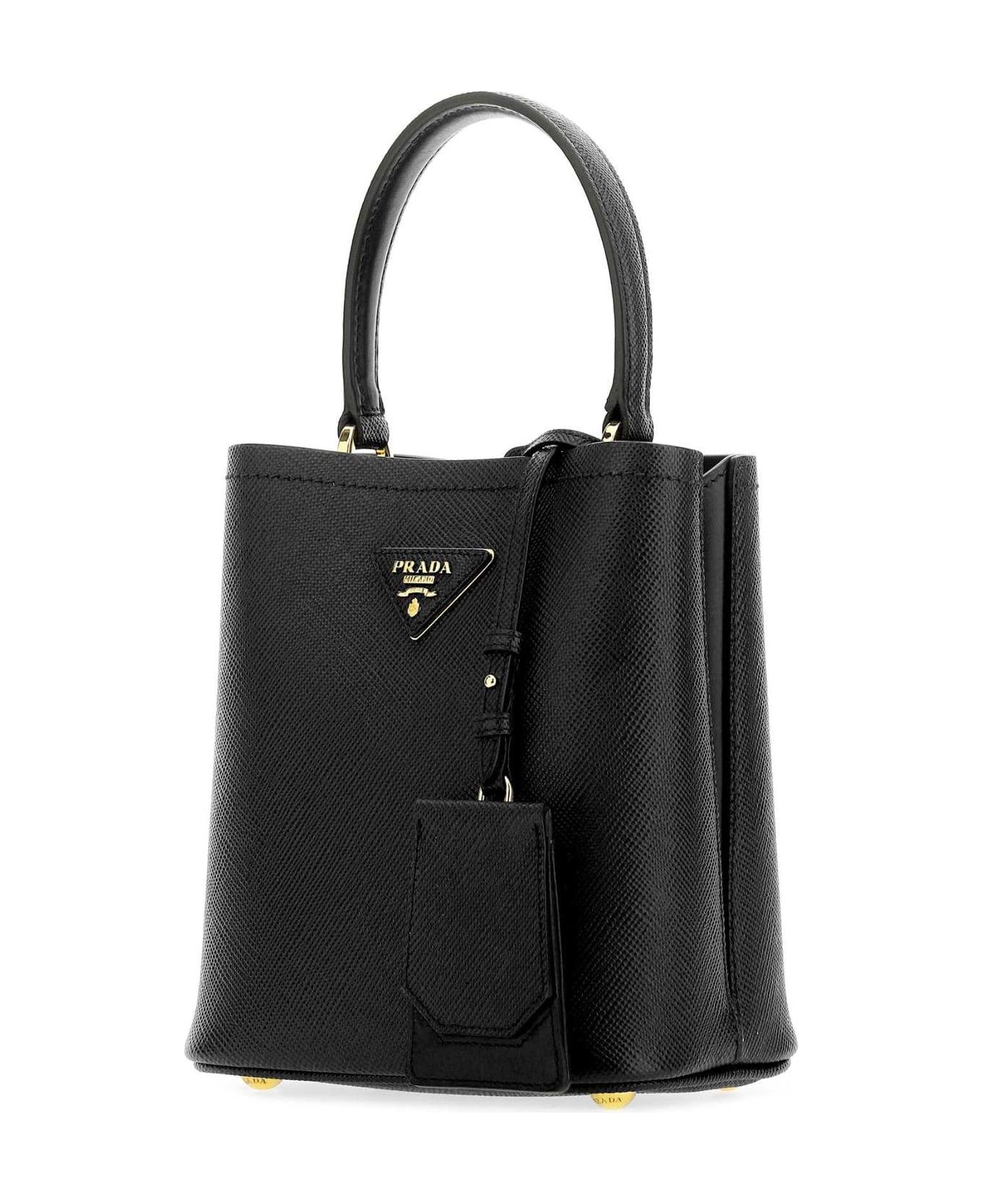 Prada Logo Mini Bucket Bag - Black