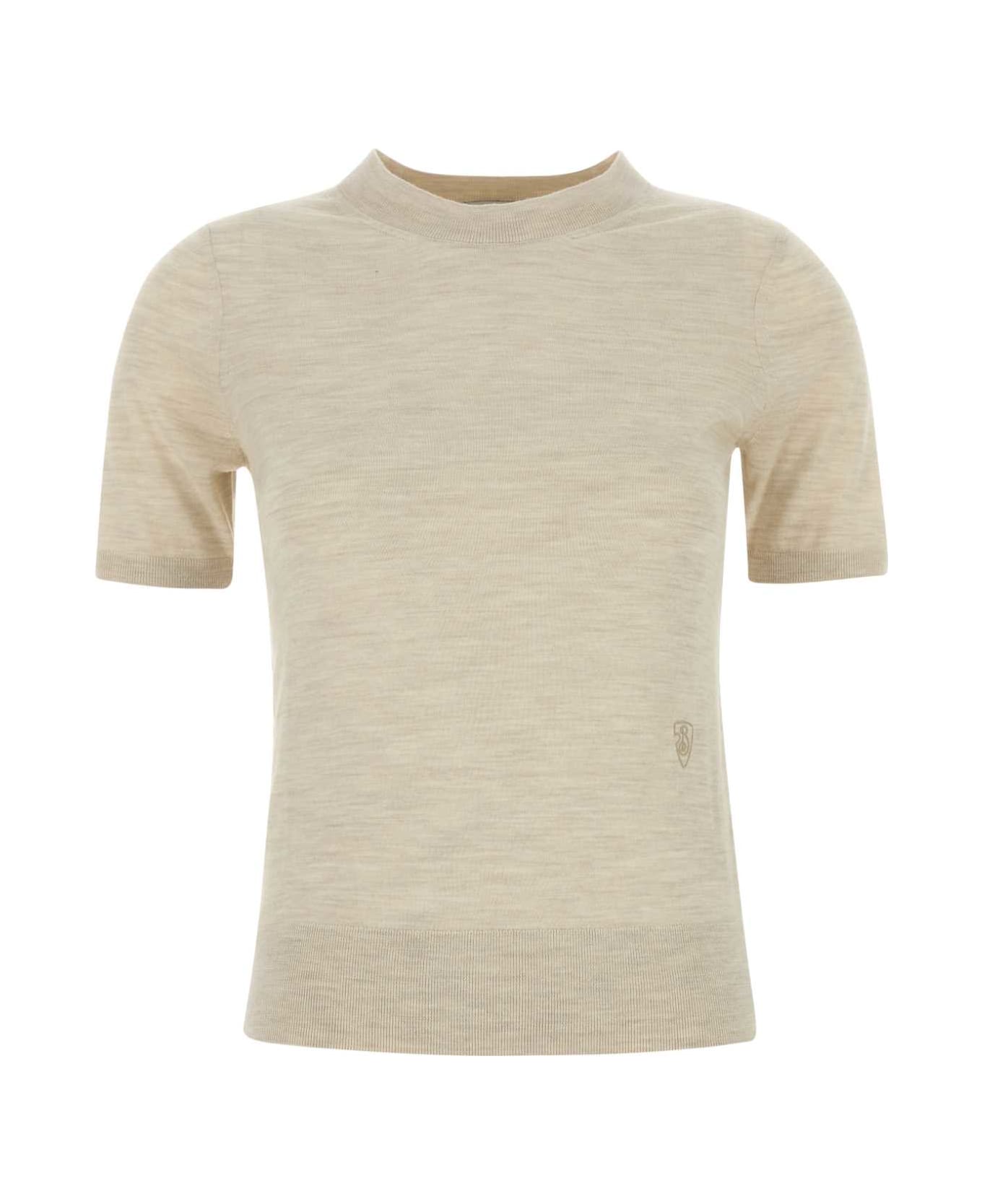 Burberry Sand Wool T-shirt - NUTMEG
