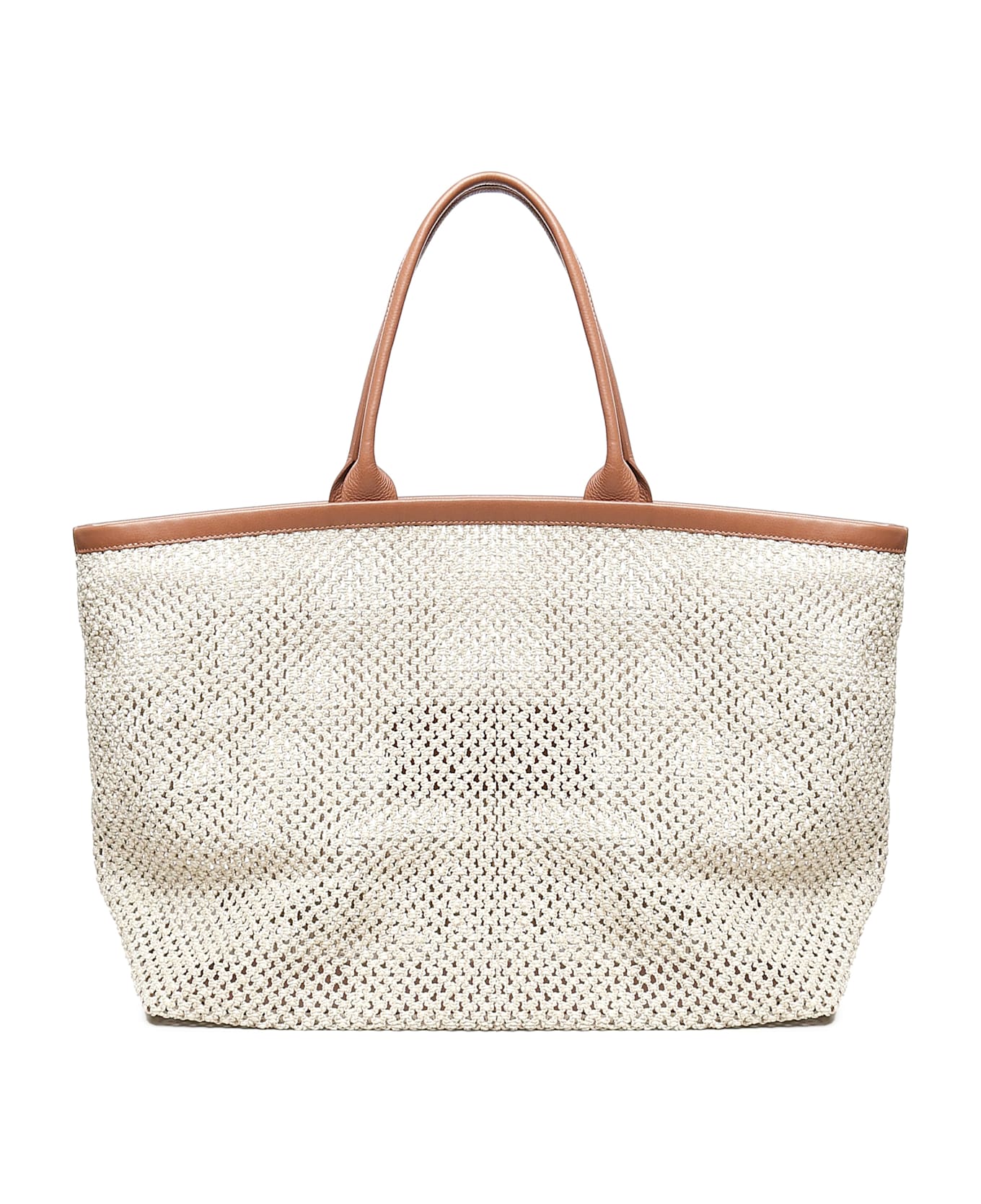 Eleventy Woven Tote Bag - SAND AND BROWN
