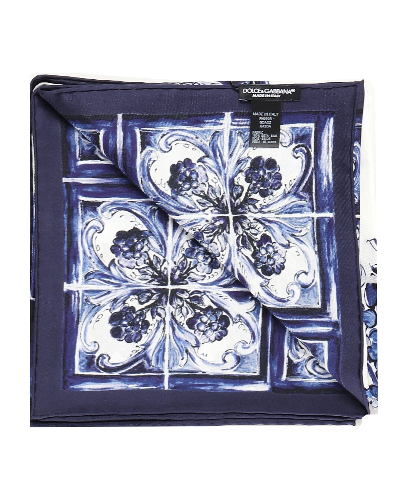 Dolce 
Gabbana Majolica Print Twill Scarf - Blue