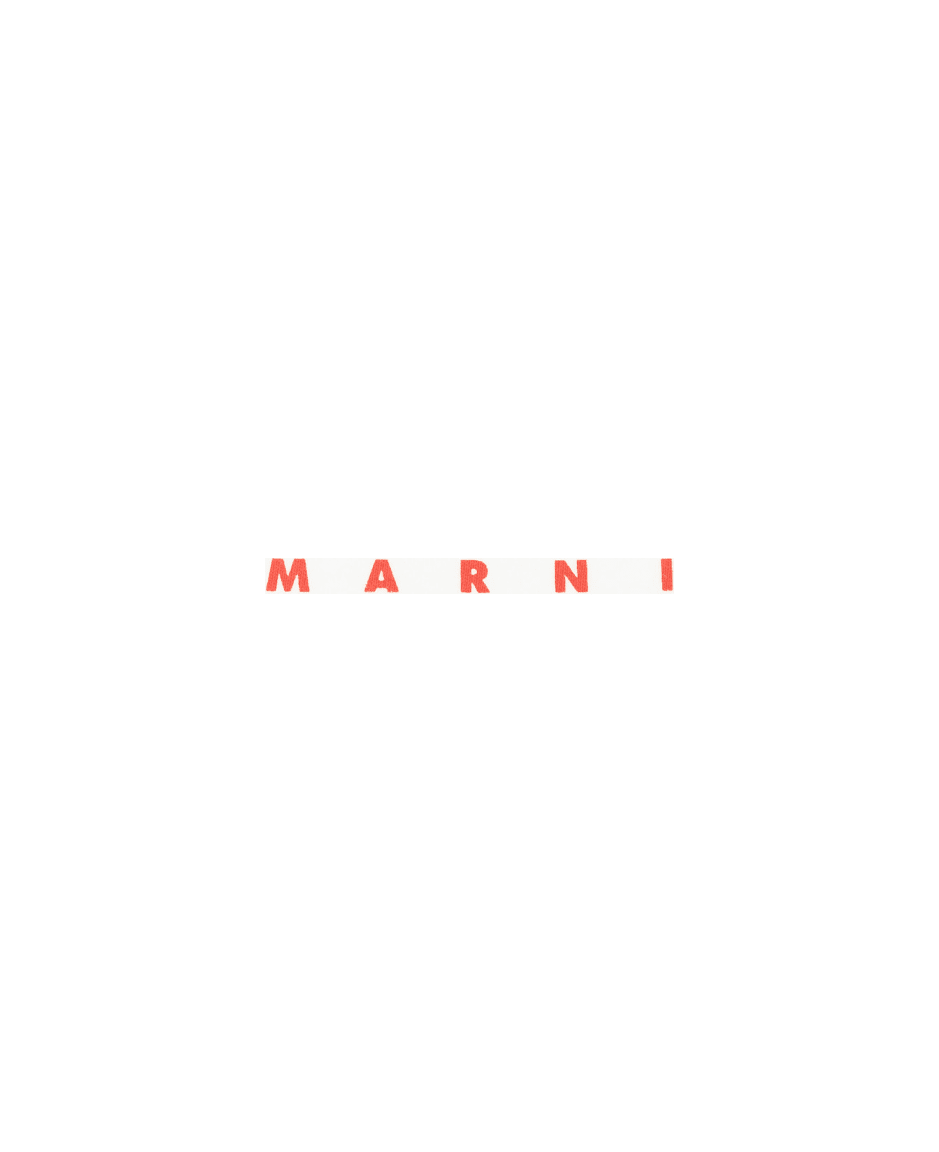 Marni White Crewneck Sweatshirt With Front Logo Print In Cotton Boy - White