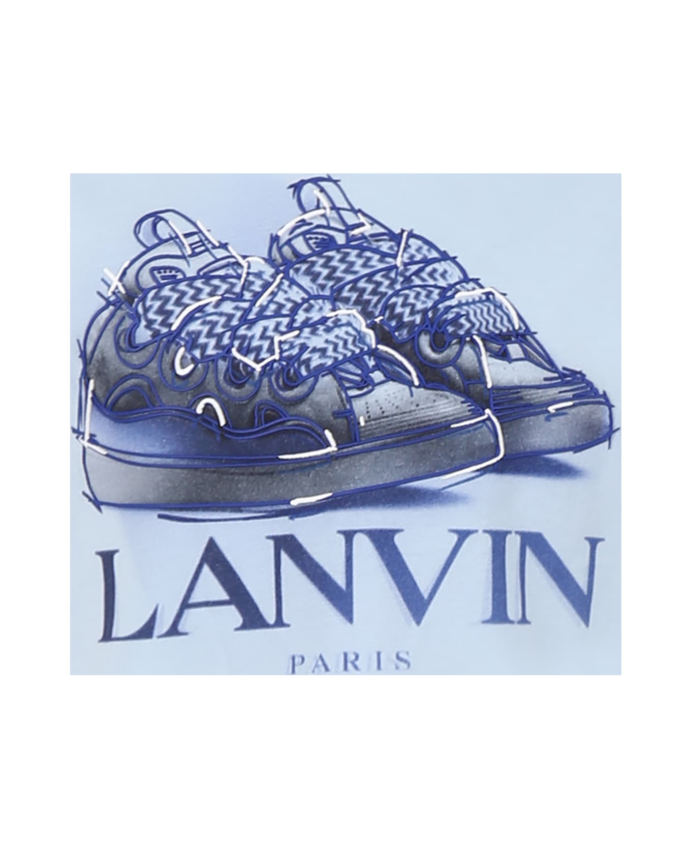 Lanvin Light Blue T-shirt For Boy With Curb Sneakers - Light Blue
