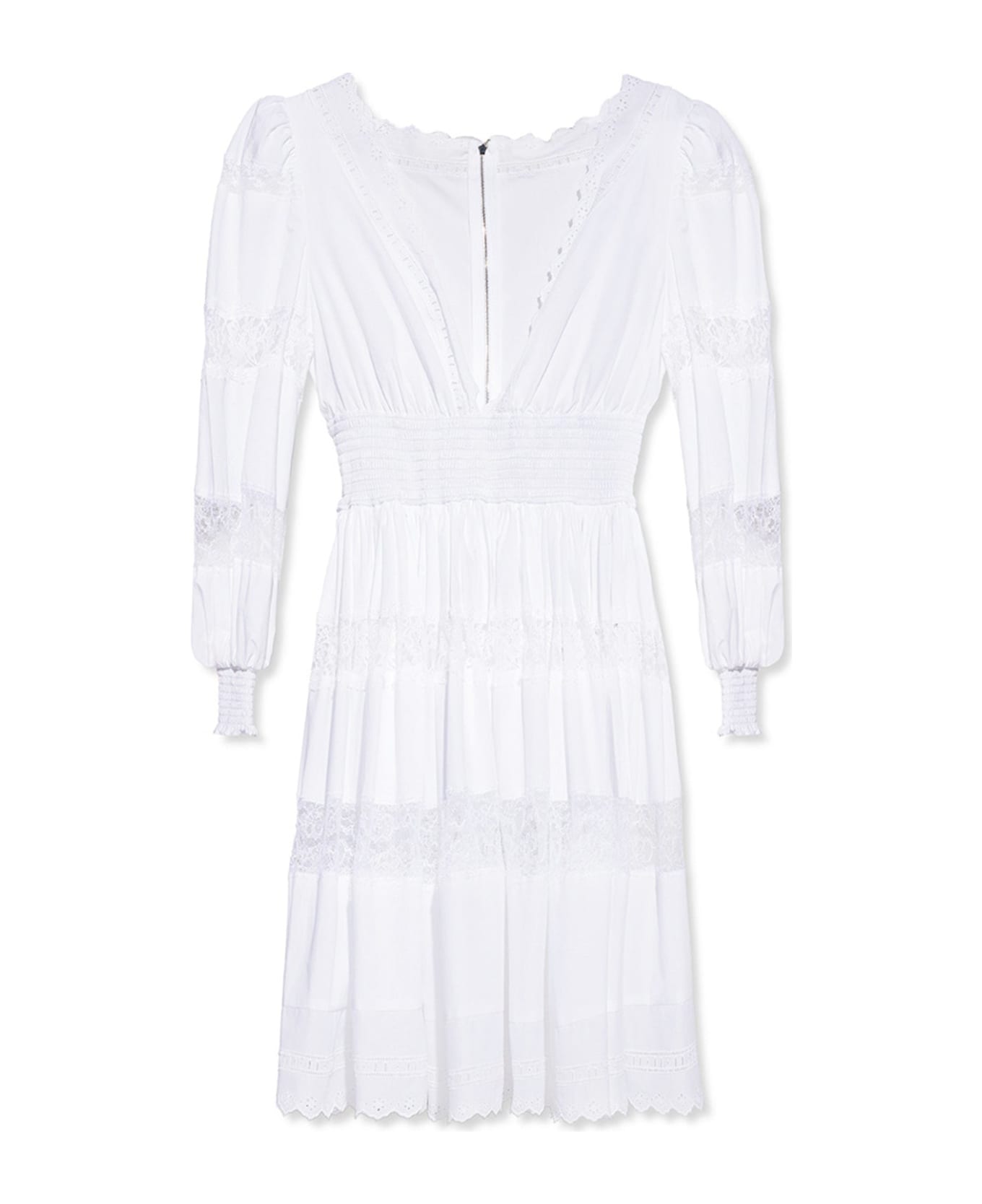 Dolce & Gabbana V-neck Midi Dress - White