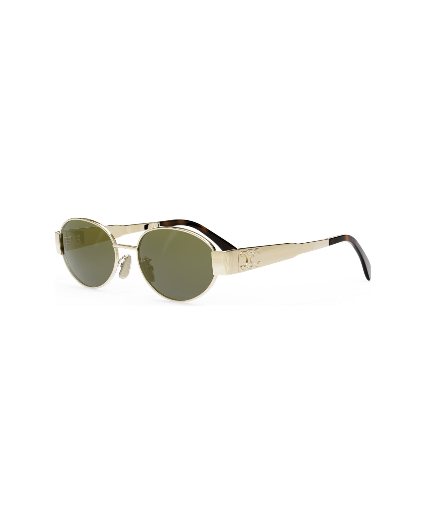 Celine Cl40235u Metal Triomphe 30n Gold Sunglasses - Oro