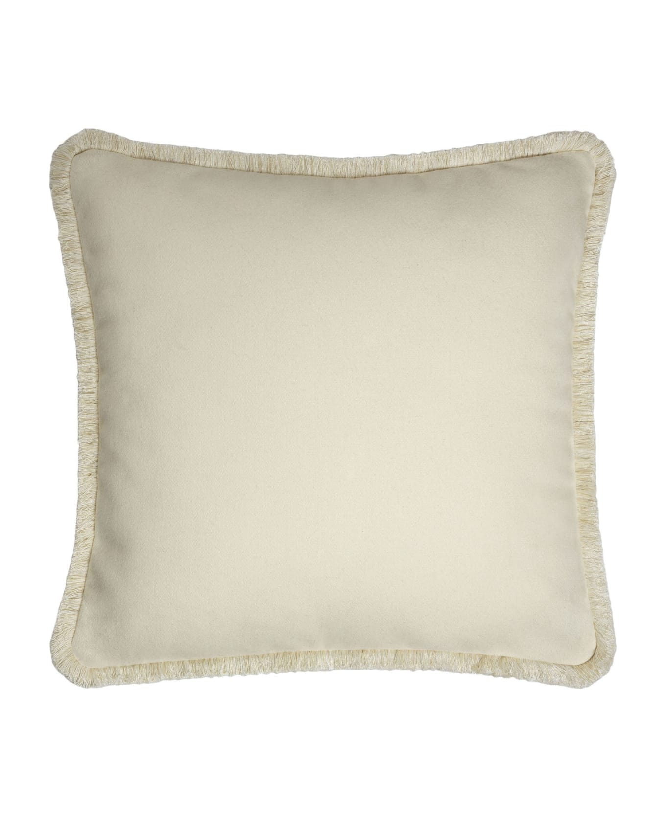 Lo Decor Wool Happy Pillow - white/white