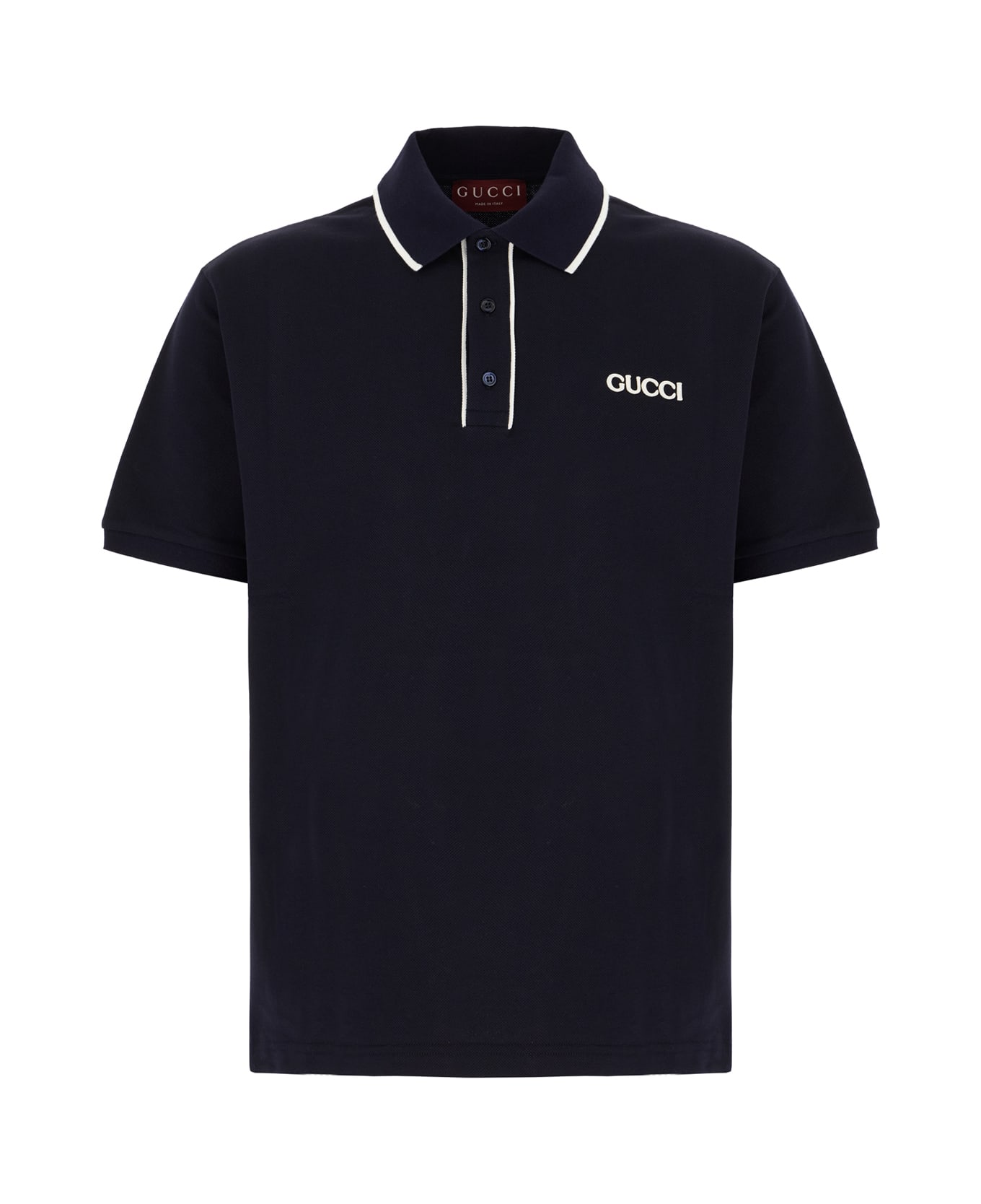 Gucci Piquet Polo Shirt - Blu