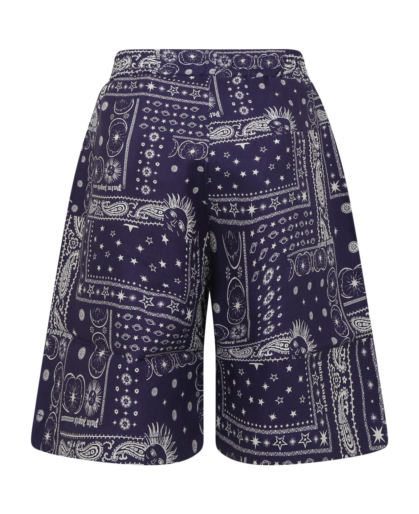 Palm Angels Blue Shorts For Boy With Print - BLUE/WHITE ボトムス