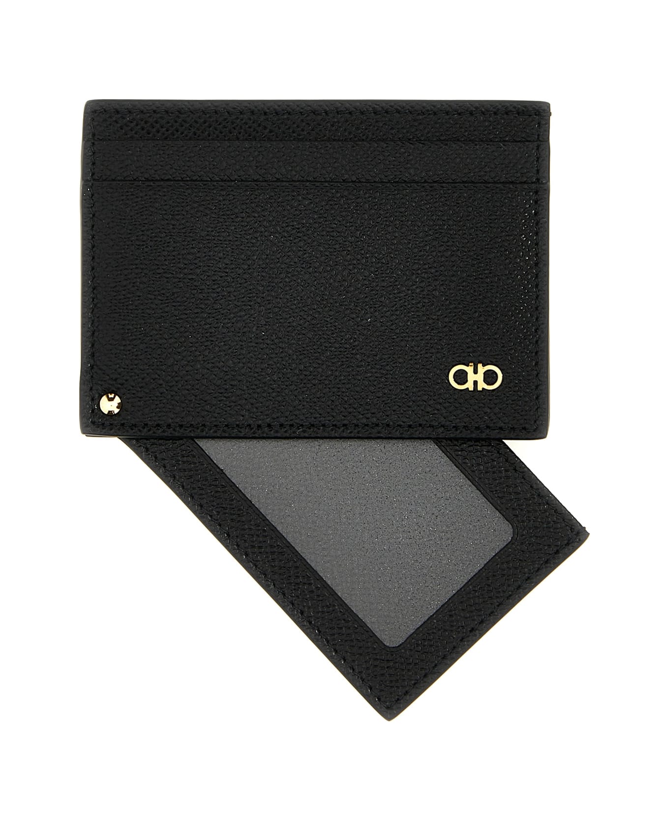 Ferragamo 
gancio
 Wallet + Card Holder Set - Black  