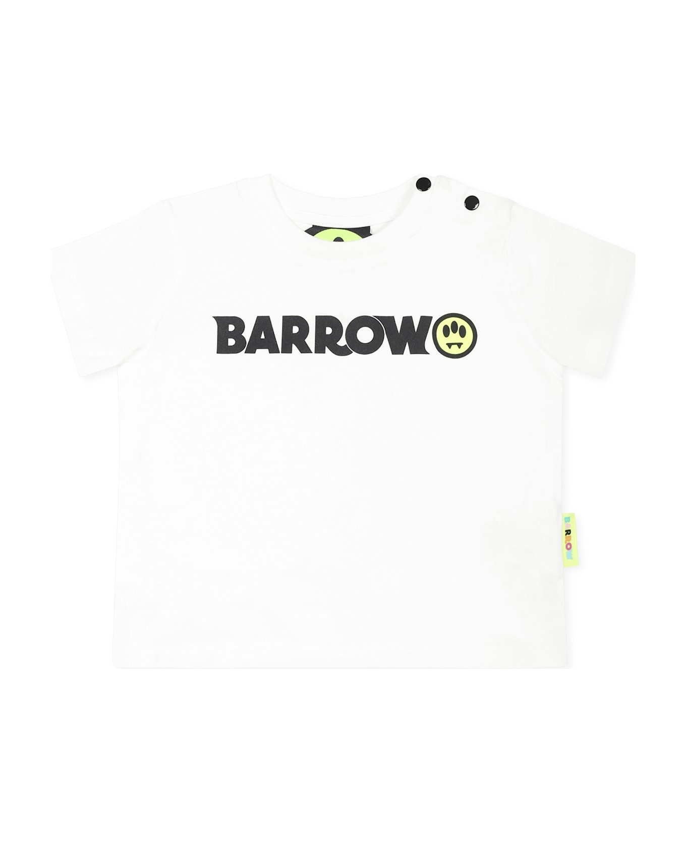 Barrow White T-shirt For Baby Girl With Logo - White