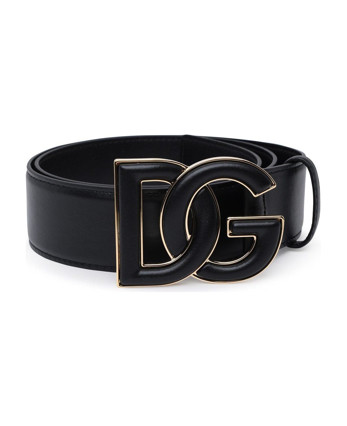 Dolce & Gabbana Dg Logo Plaque Buckle Belt - Nero
