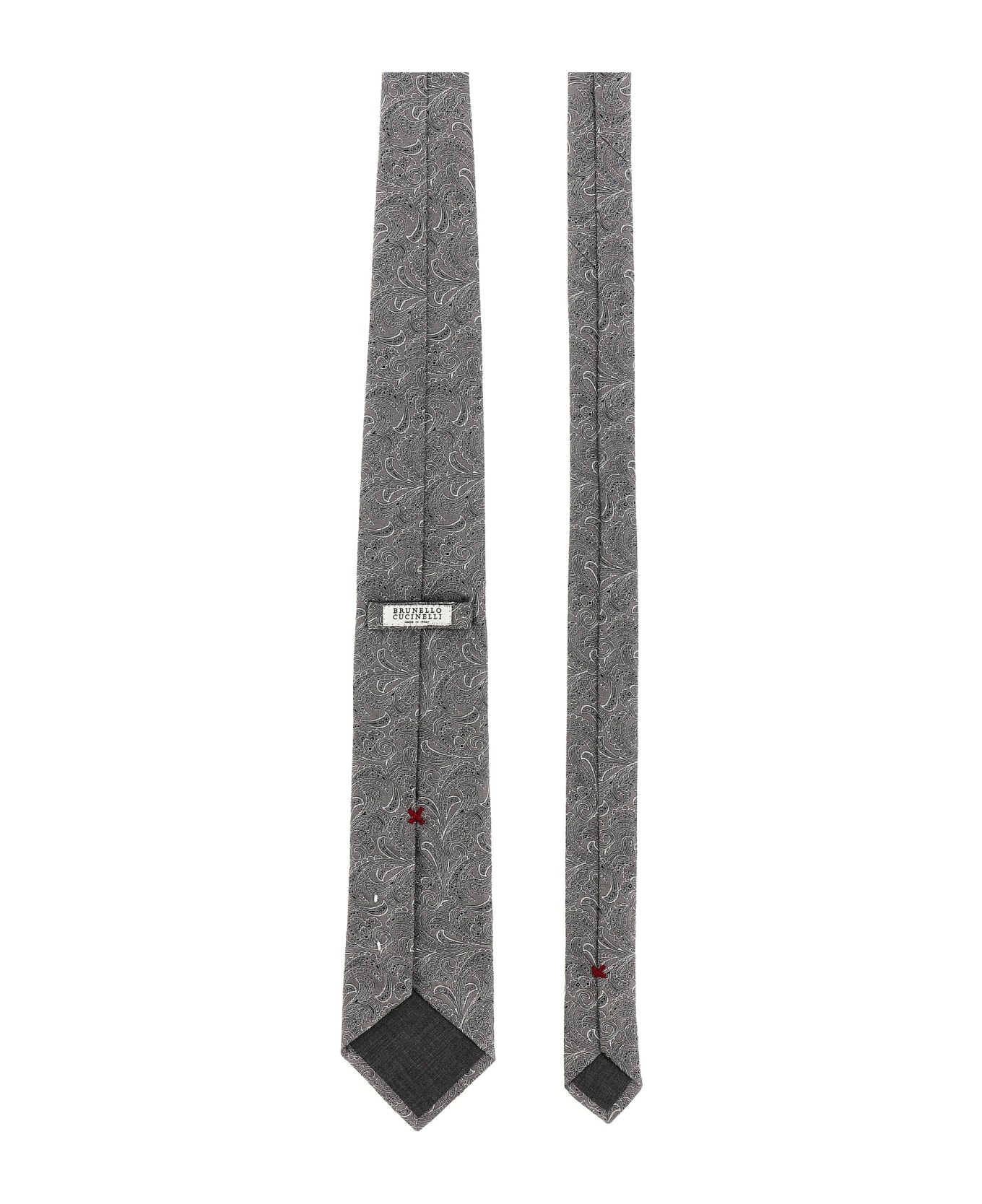 Brunello Cucinelli Brocade Tie - Grey ネクタイ