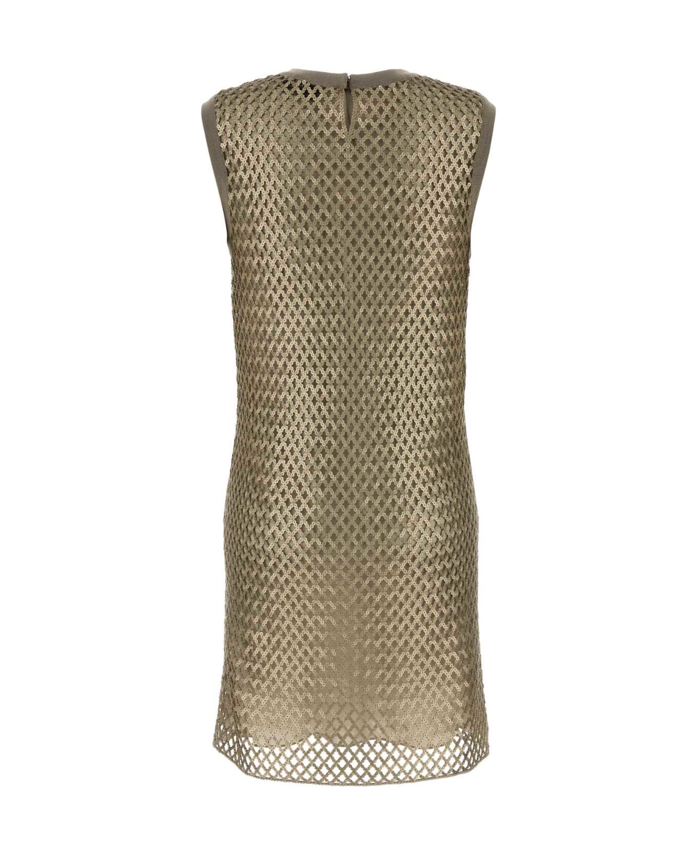 Fendi Embellished Mesh Dress - GREY