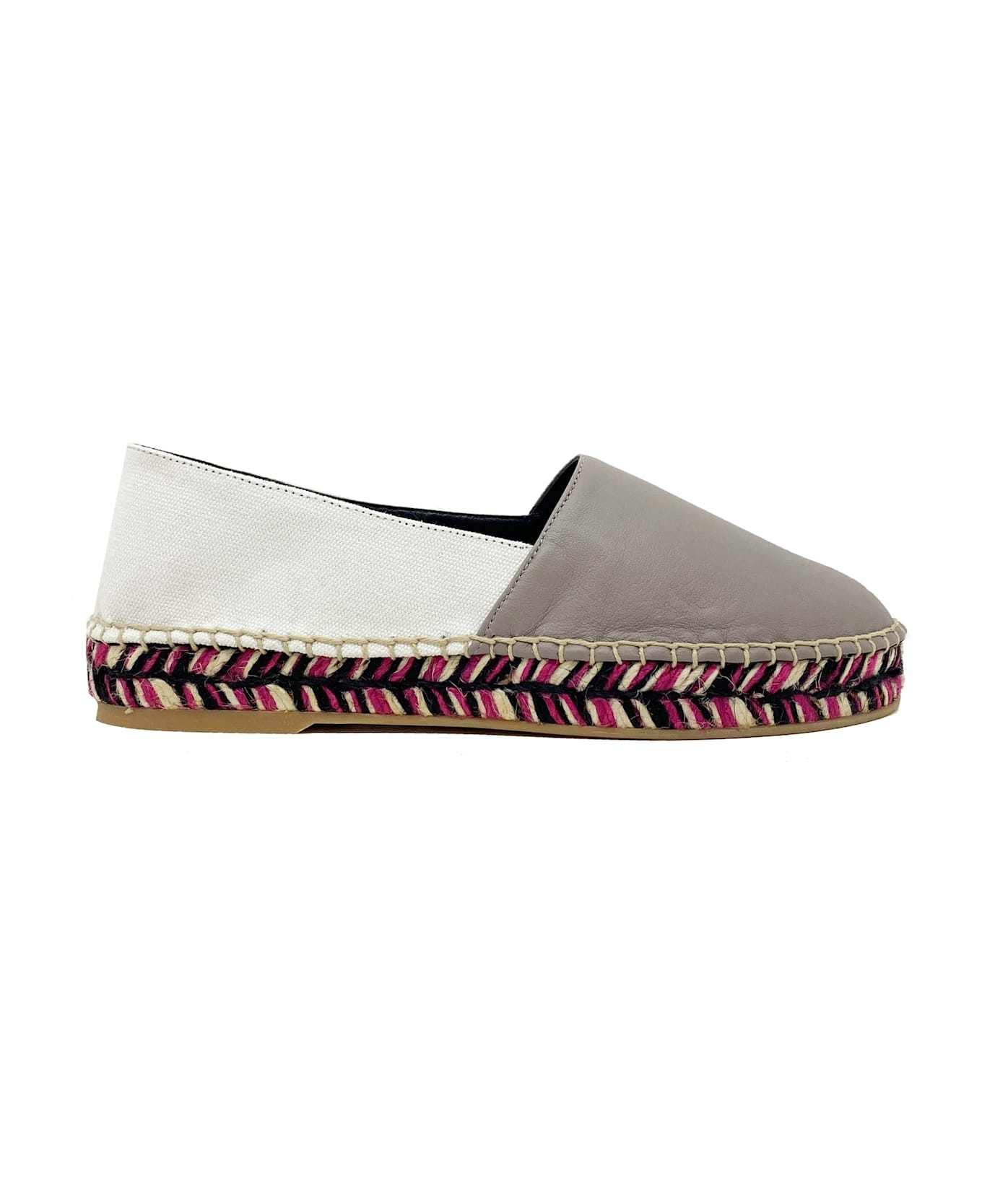 Off-White Leather Espadrilles - Beige