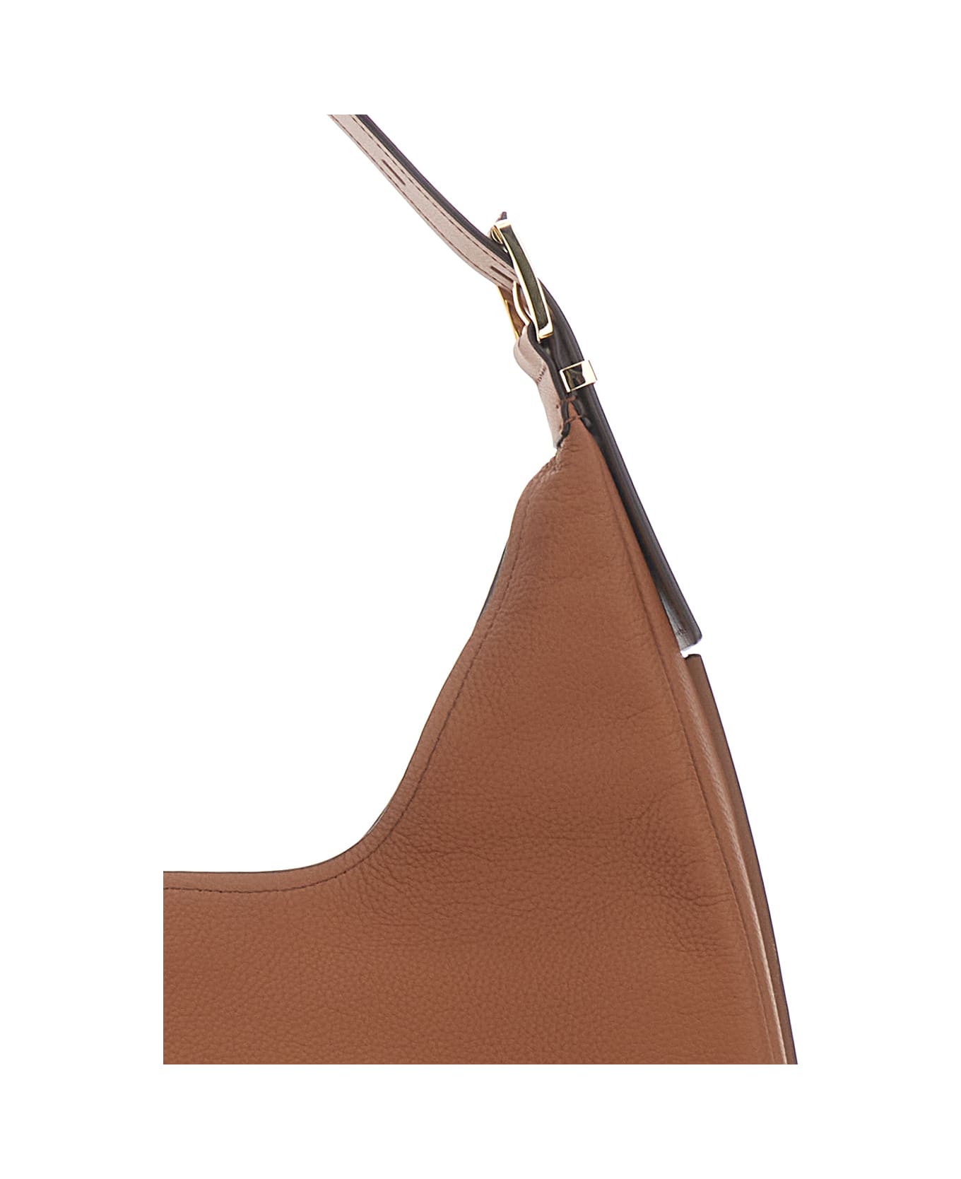 MICHAEL Michael Kors 'nolita Large' Brown Shoulder Bag With Logo Lettering On The Front In Leather Woman - Brown