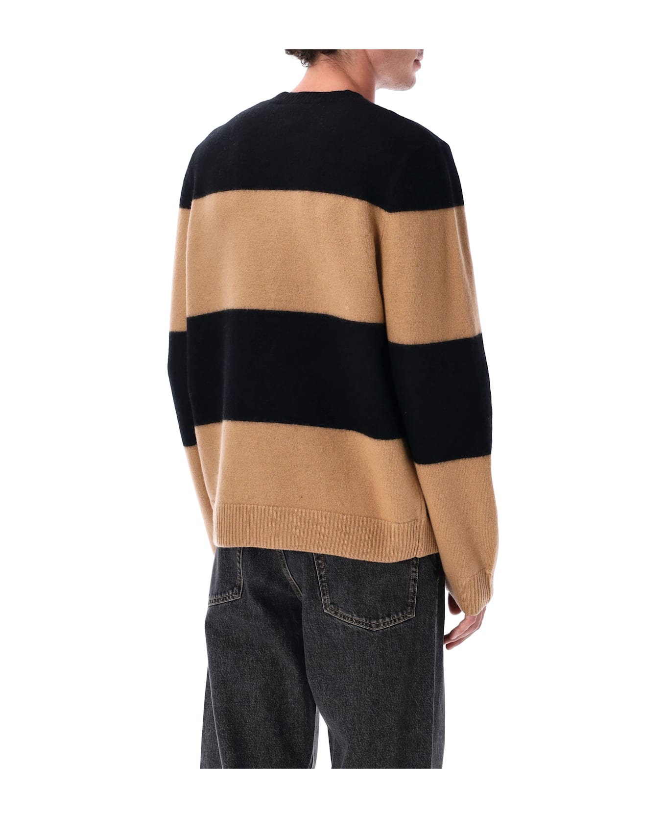 A.P.C. Edwardo Striped Wool Jumper - CAMEL BLACK ニットウェア