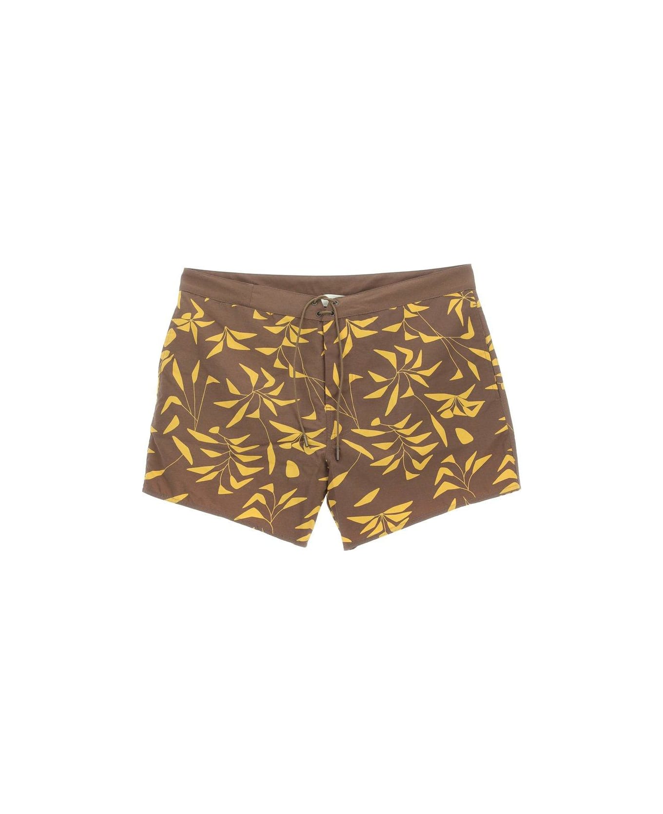 Saint Laurent Sunset Print Swim Shorts - Marrone arancio