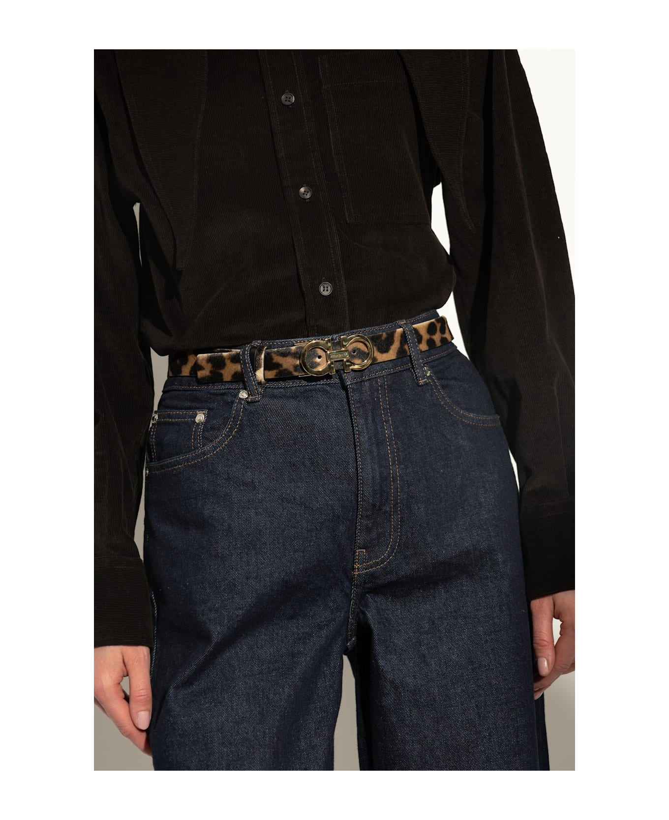 Ferragamo Double-sided Belt - NEUTRALS/BLACK