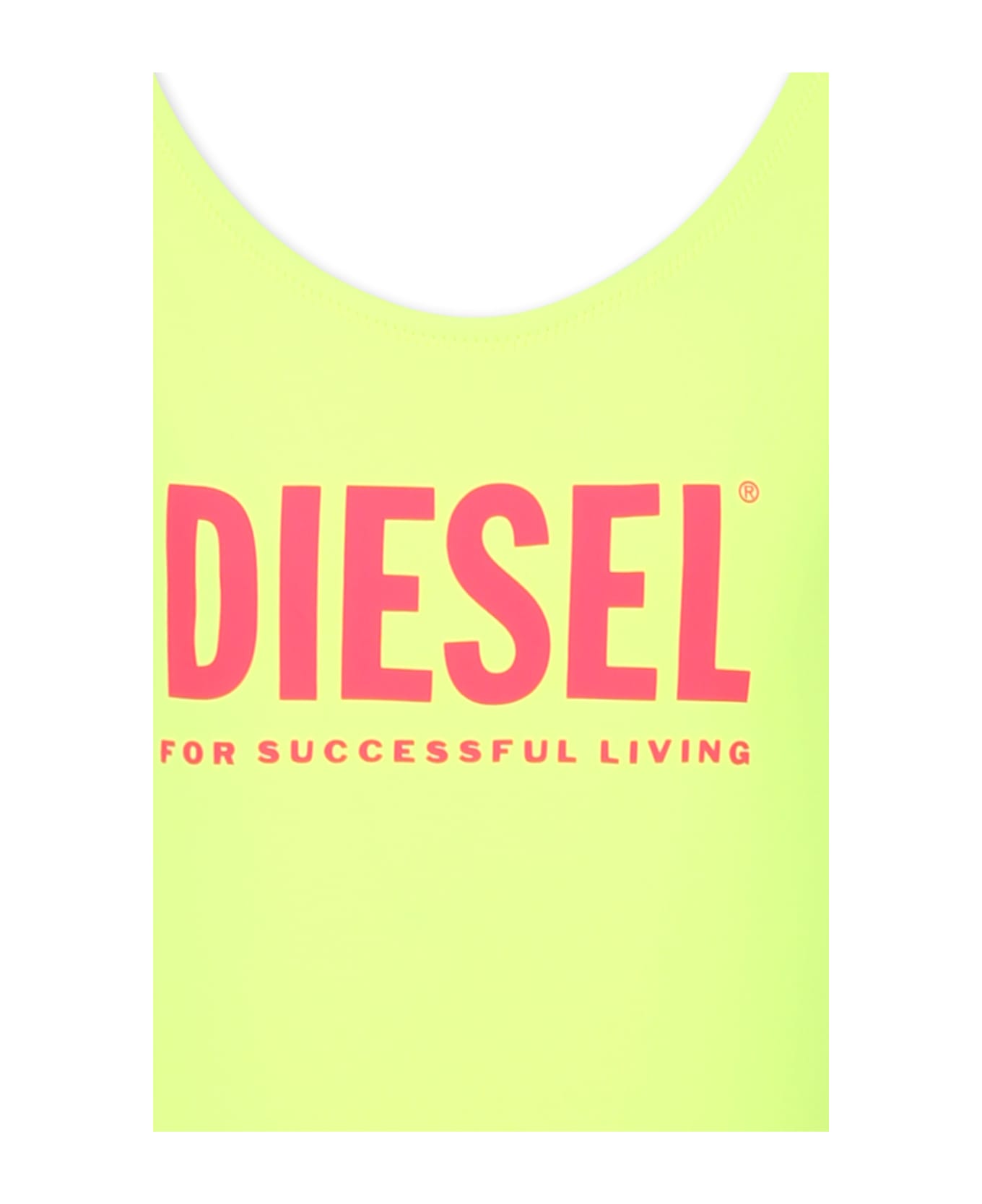 Diesel Yellow Swimsuit For Girl With Logo - Yellow