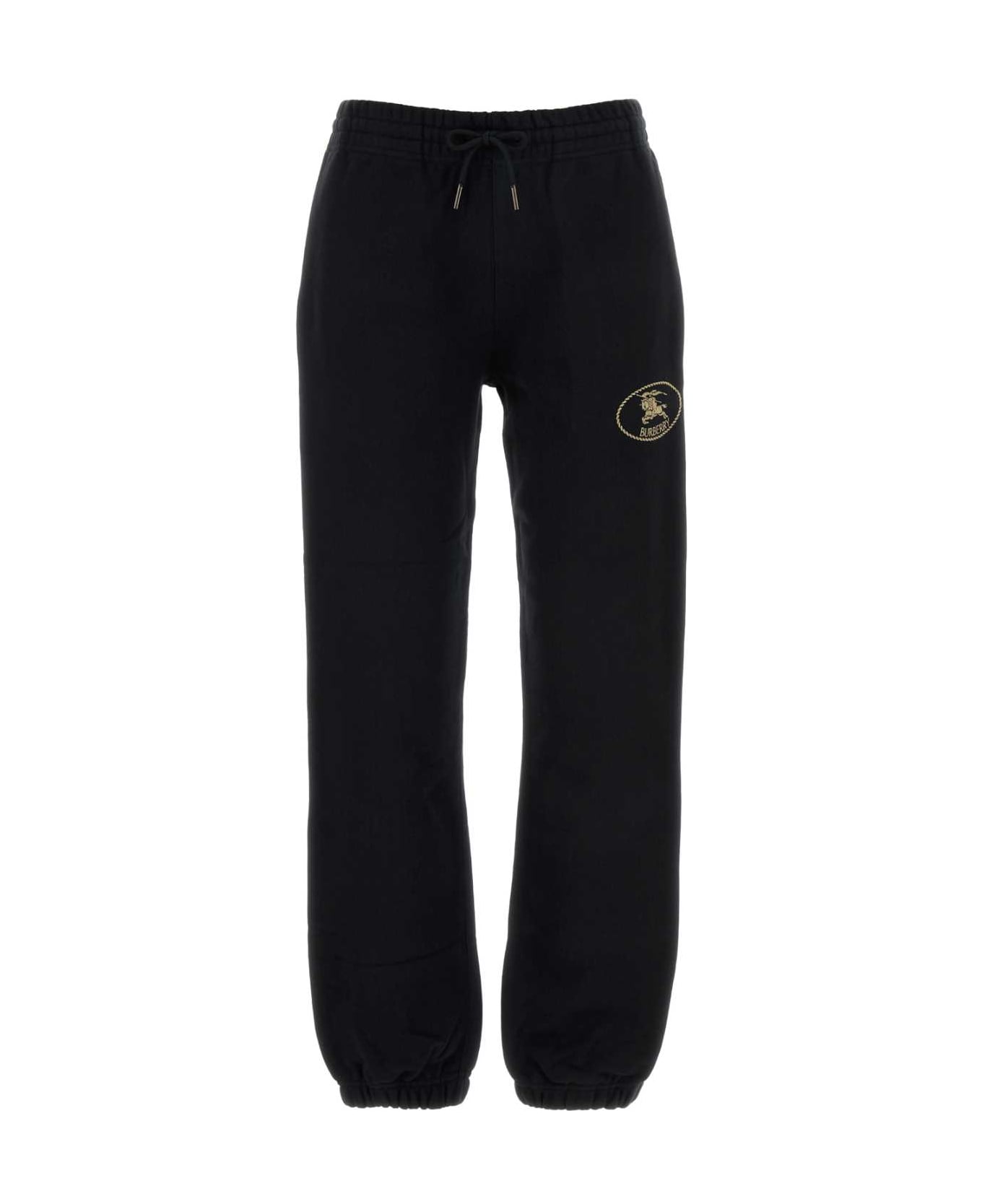 Burberry Black Cotton Joggers - BLACK