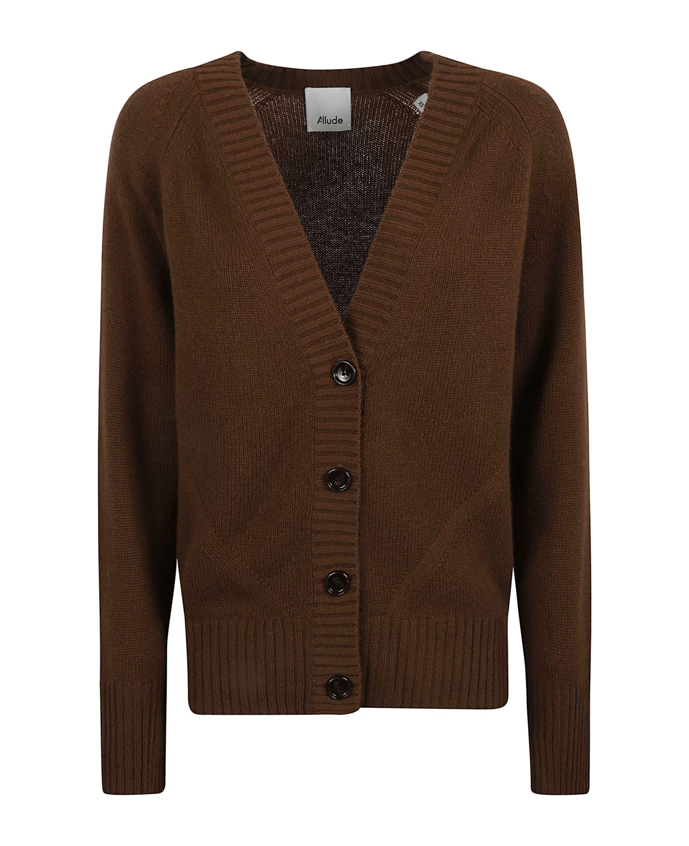 Allude V-neck Cardigan - Brown カーディガン