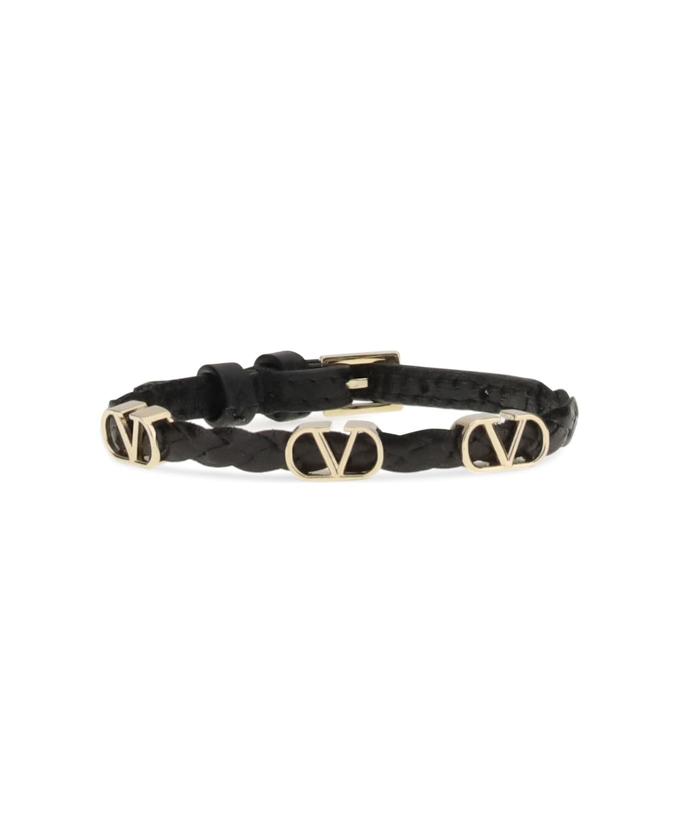 Valentino Garavani Leather Vlogo Bracelet