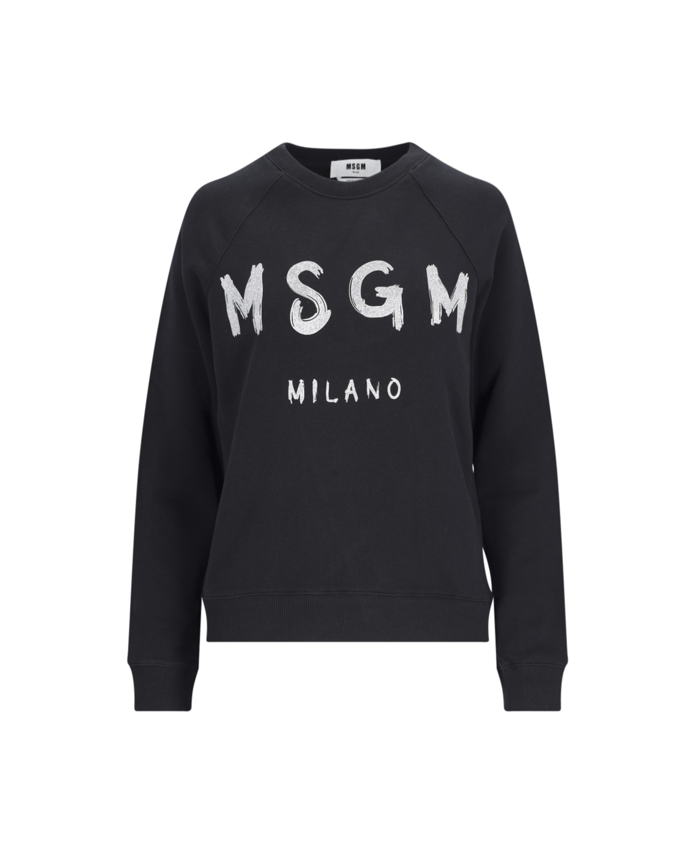 MSGM Logo Crewneck Sweatshirt - Black   フリース