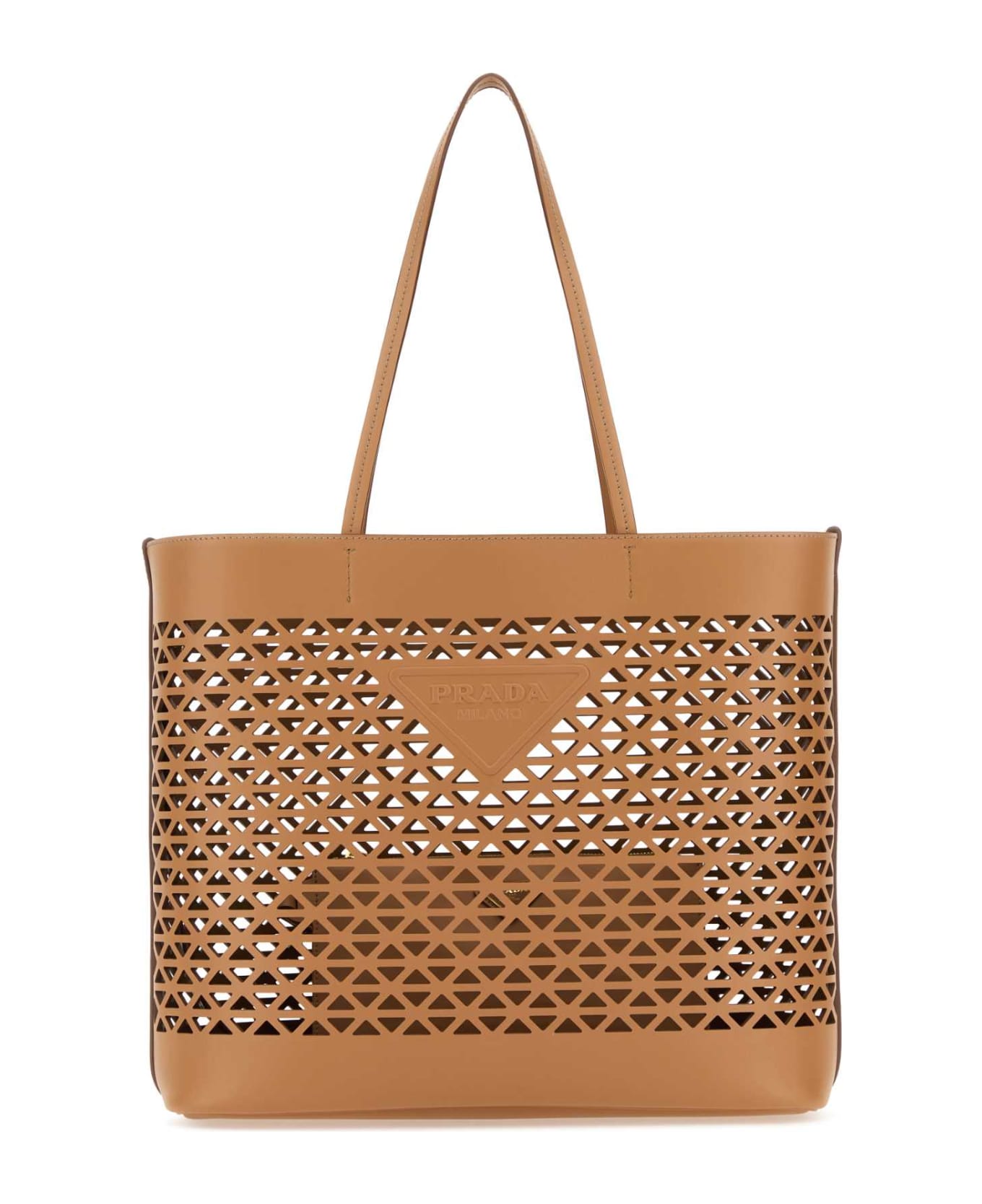 Prada Sand Leather Shopping Bag - NATURALE