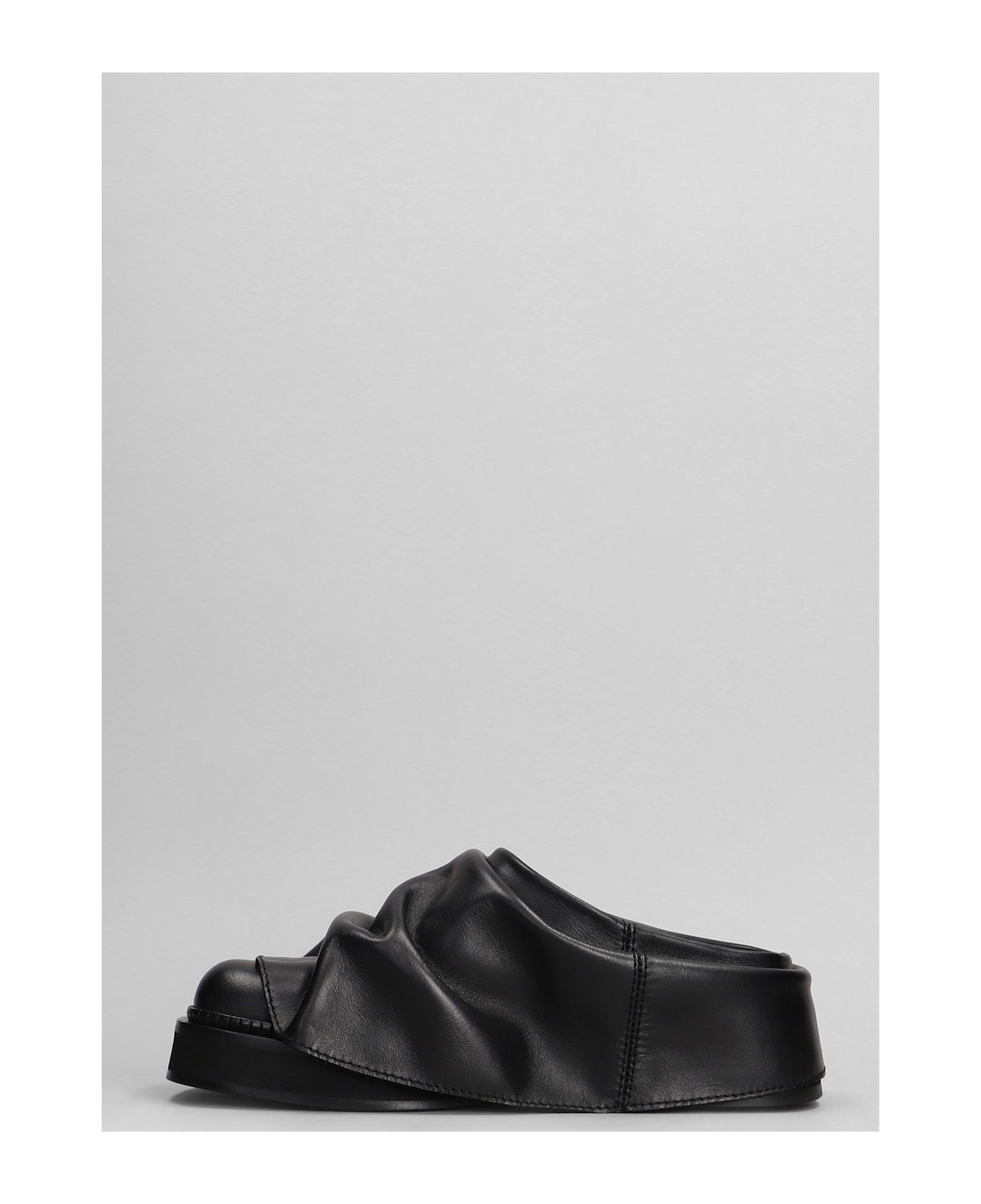 The Attico Mini Robin Slipper-mule In Black Leather - black