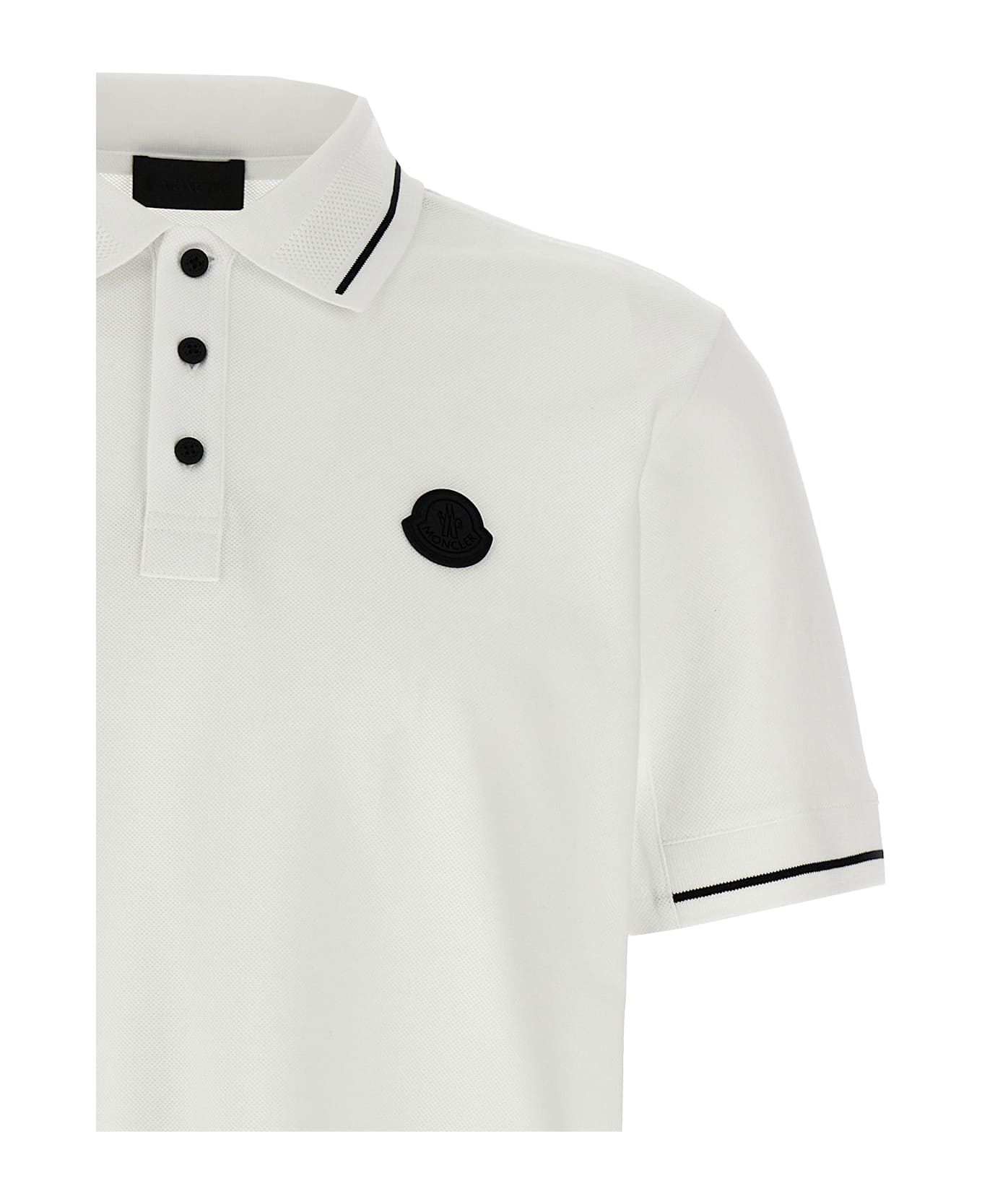 Moncler Logo Polo Shirt - White