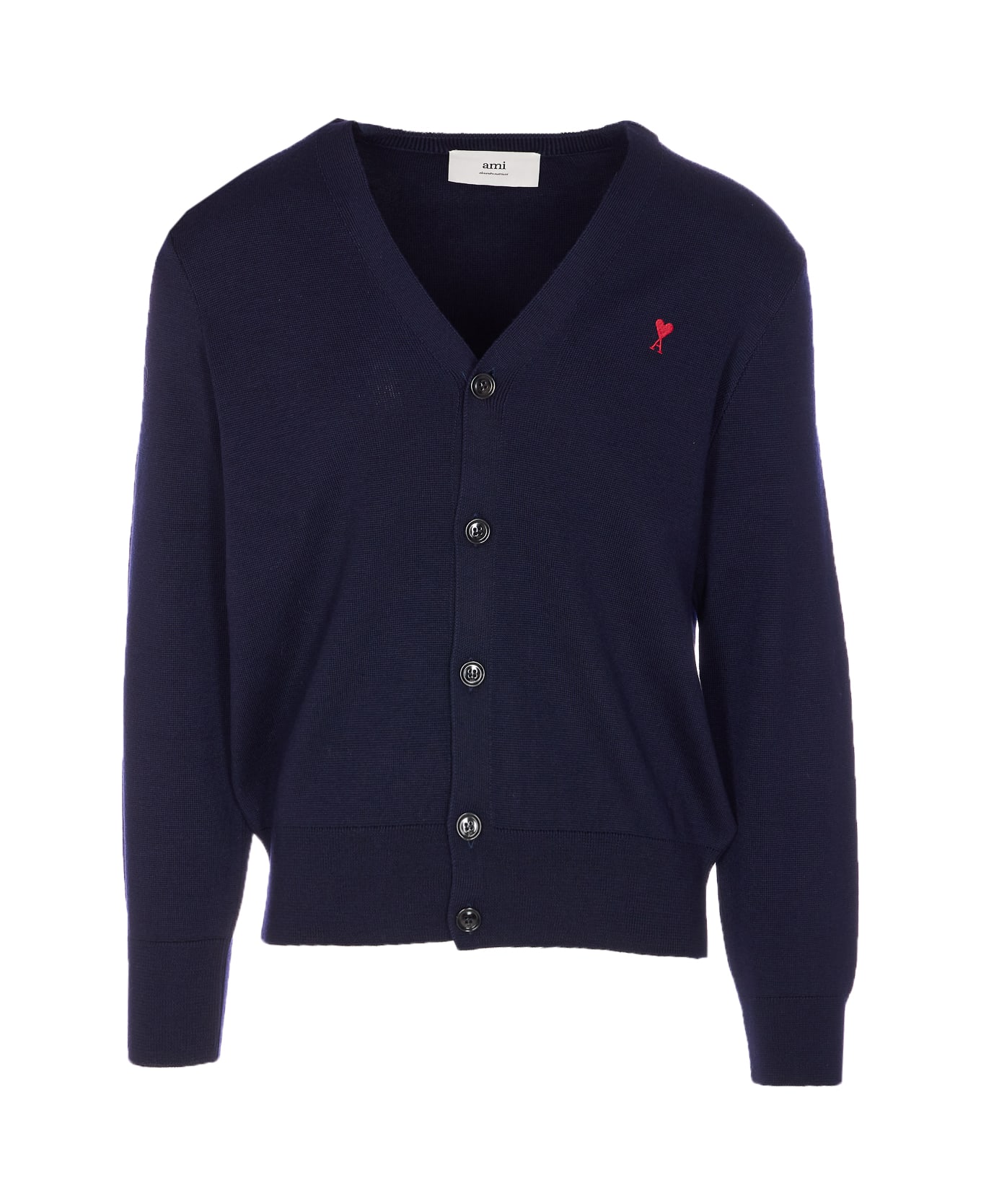 Ami Alexandre Mattiussi Ami De Coeur Cardigan - MARINE/ROUGE