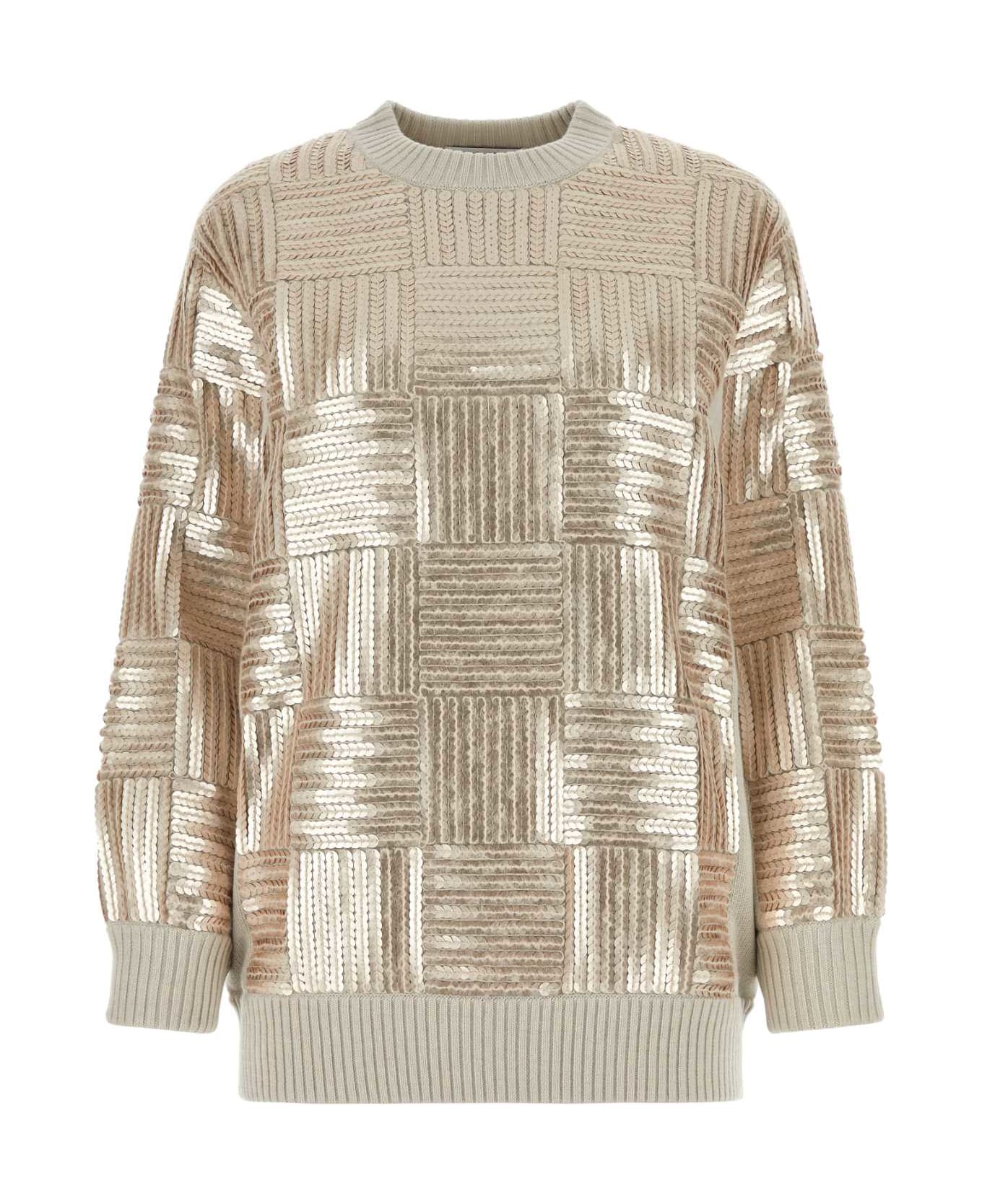 Max Mara Embellished Wool Piovra Sweater - BEIGE ニットウェア