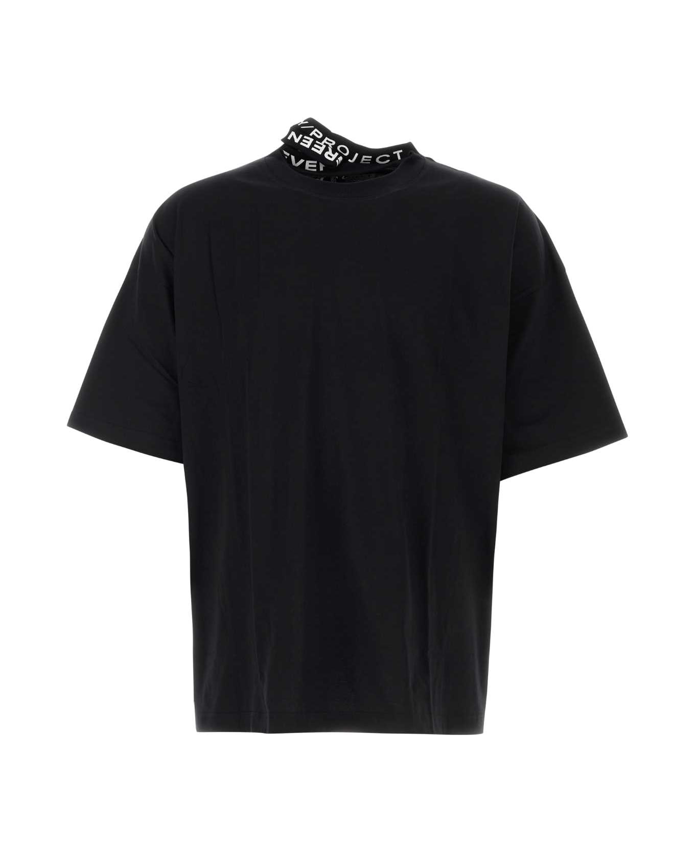 Y/Project Black Cotton T-shirt - EVERGREEN VINTAGE BLACK シャツ