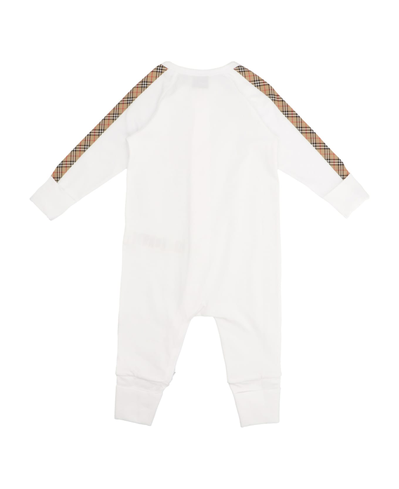 Burberry Jumpsuit, Cap And Bib Baby Set - White
