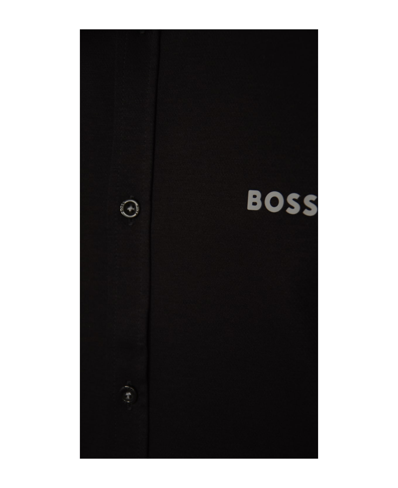 Hugo Boss Button Down Collar Cotton Shirt - Black シャツ