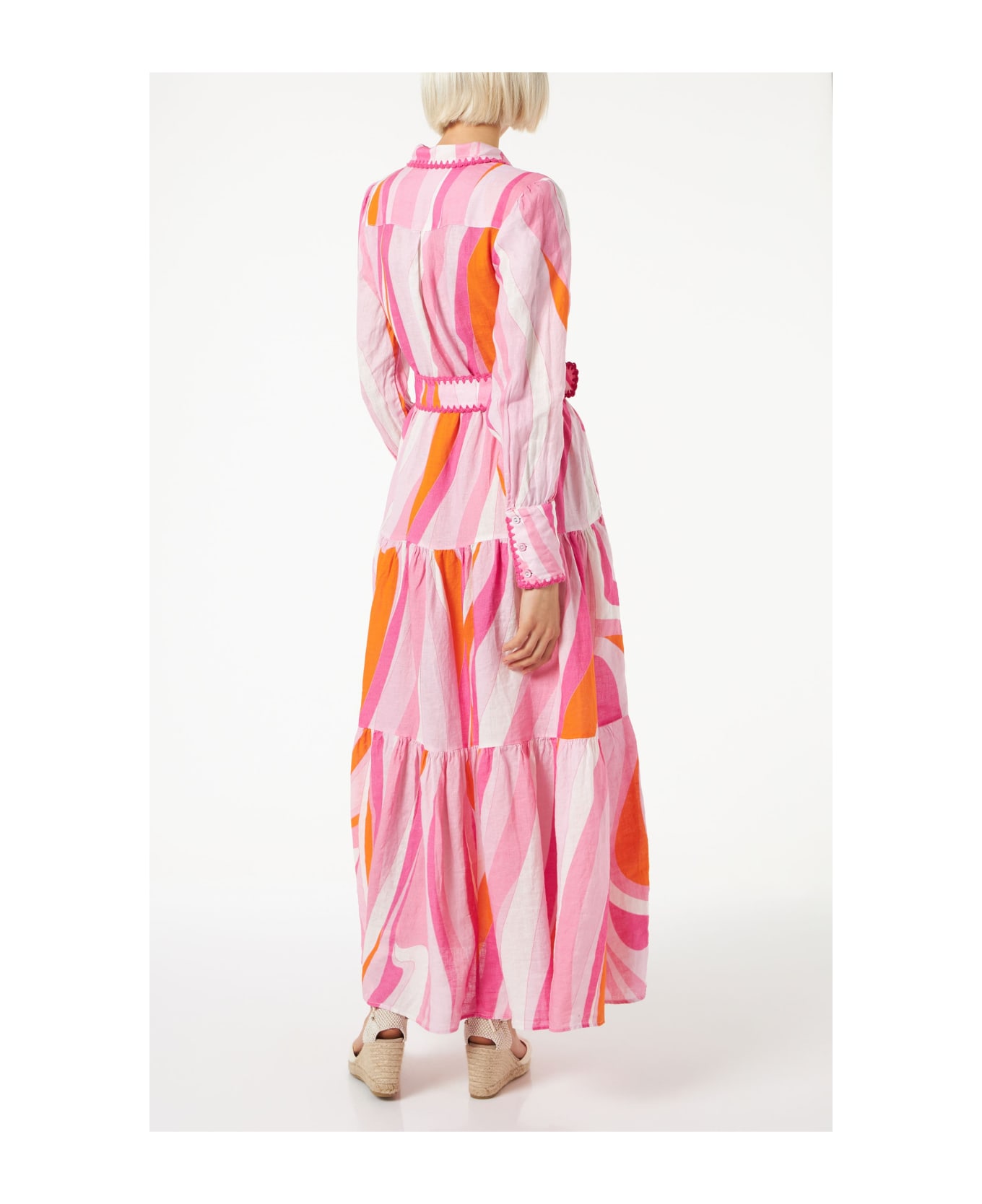 MC2 Saint Barth Multicolor Shape Wave Dress Marbella With Embroideries - PINK