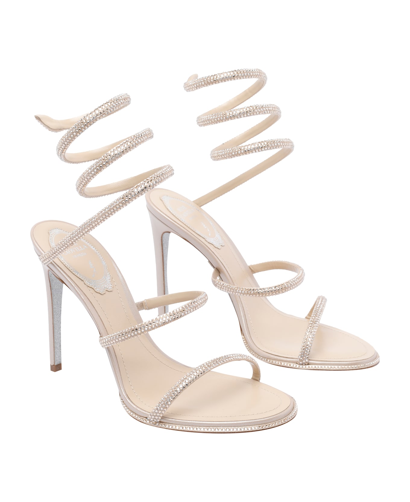 René Caovilla Cleo Pump Sandals - Beige