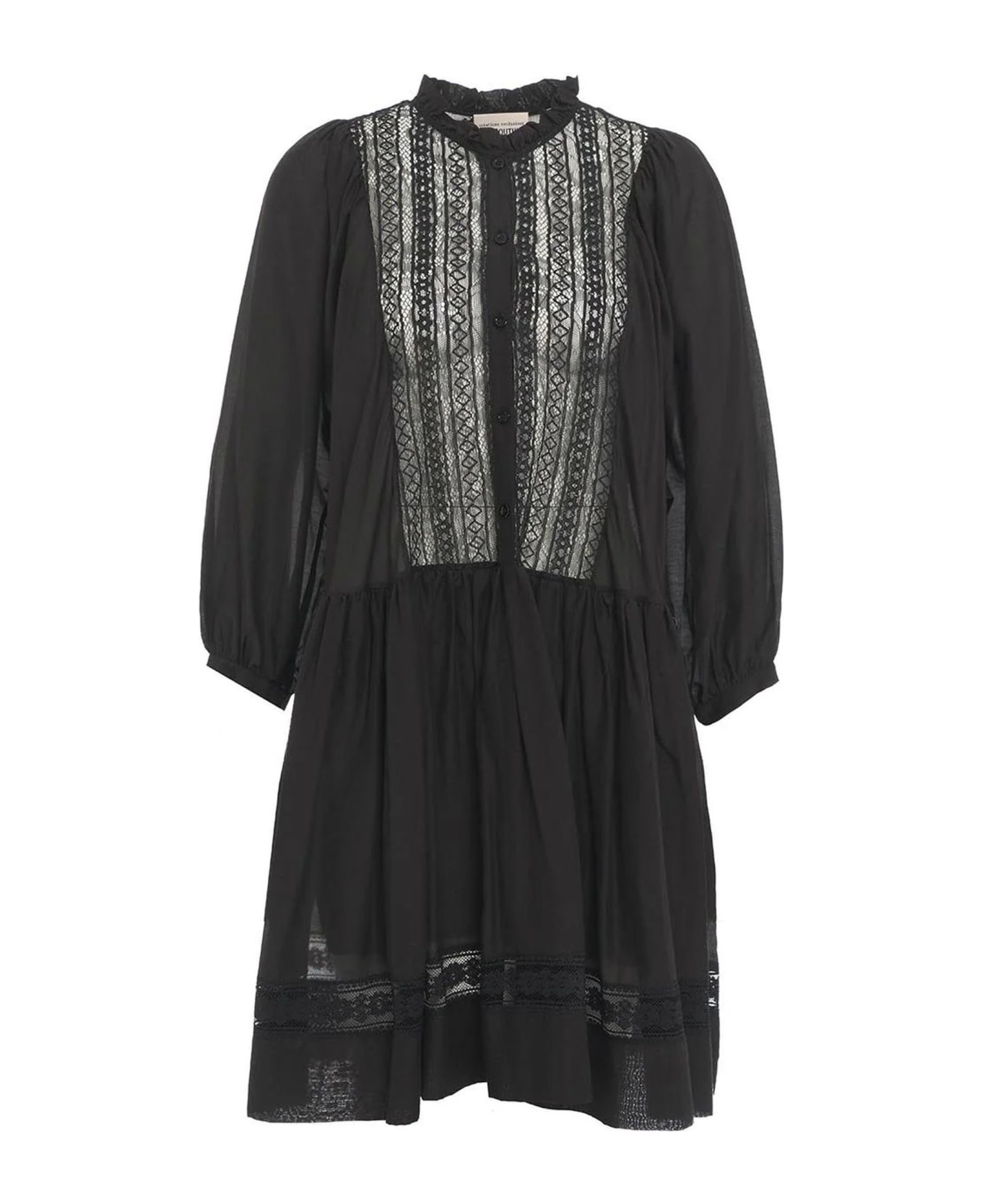 SEMICOUTURE Black Cotton Blend Dress - Black