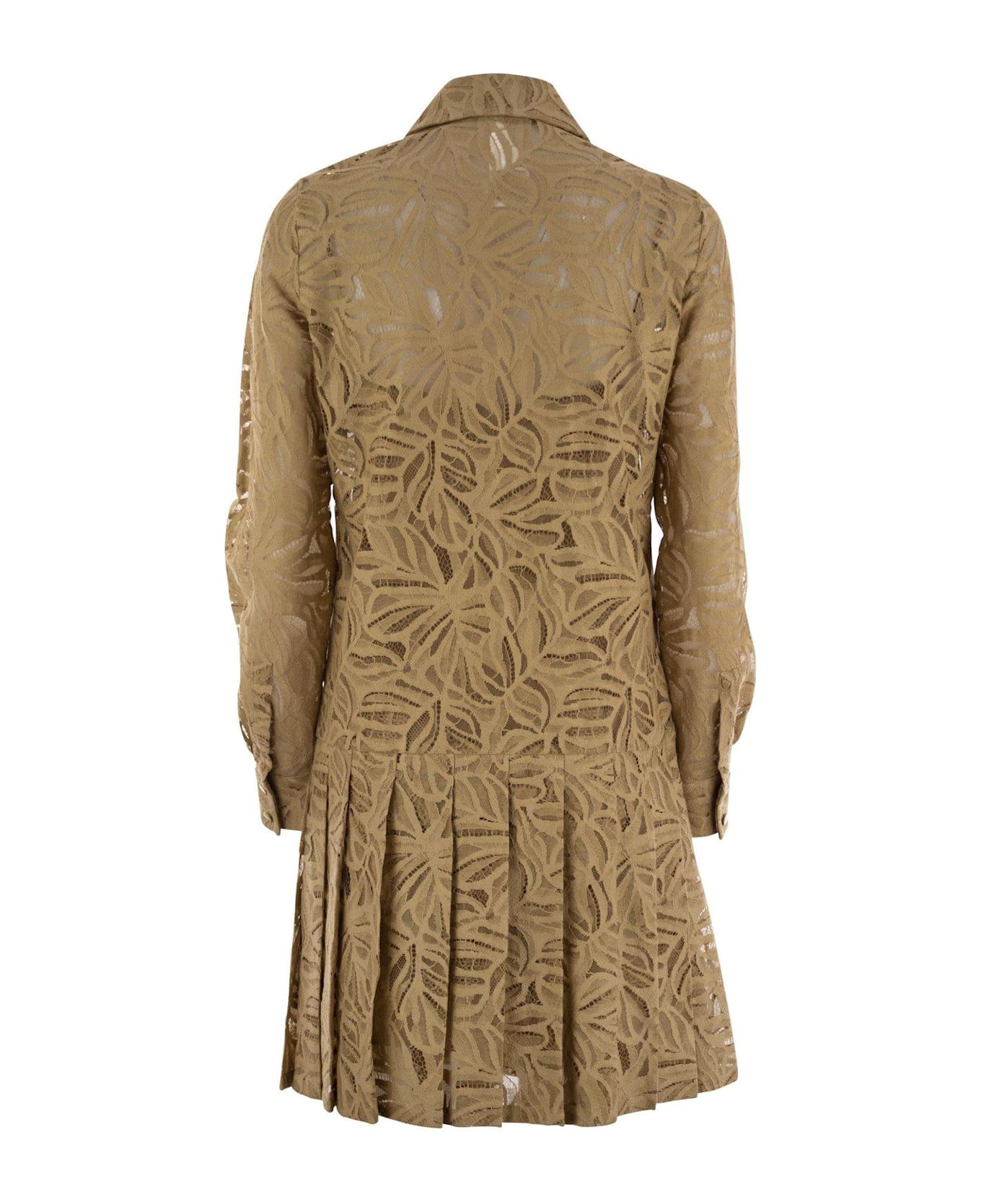 Max Mara Studio Flared Lace Shirt Dress