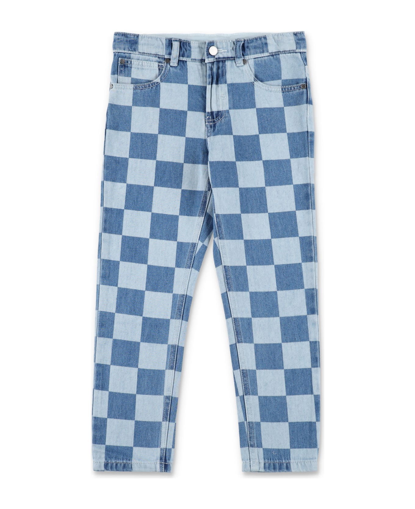 Stella McCartney Kids Checkerboard Print Jeans - BLUE
