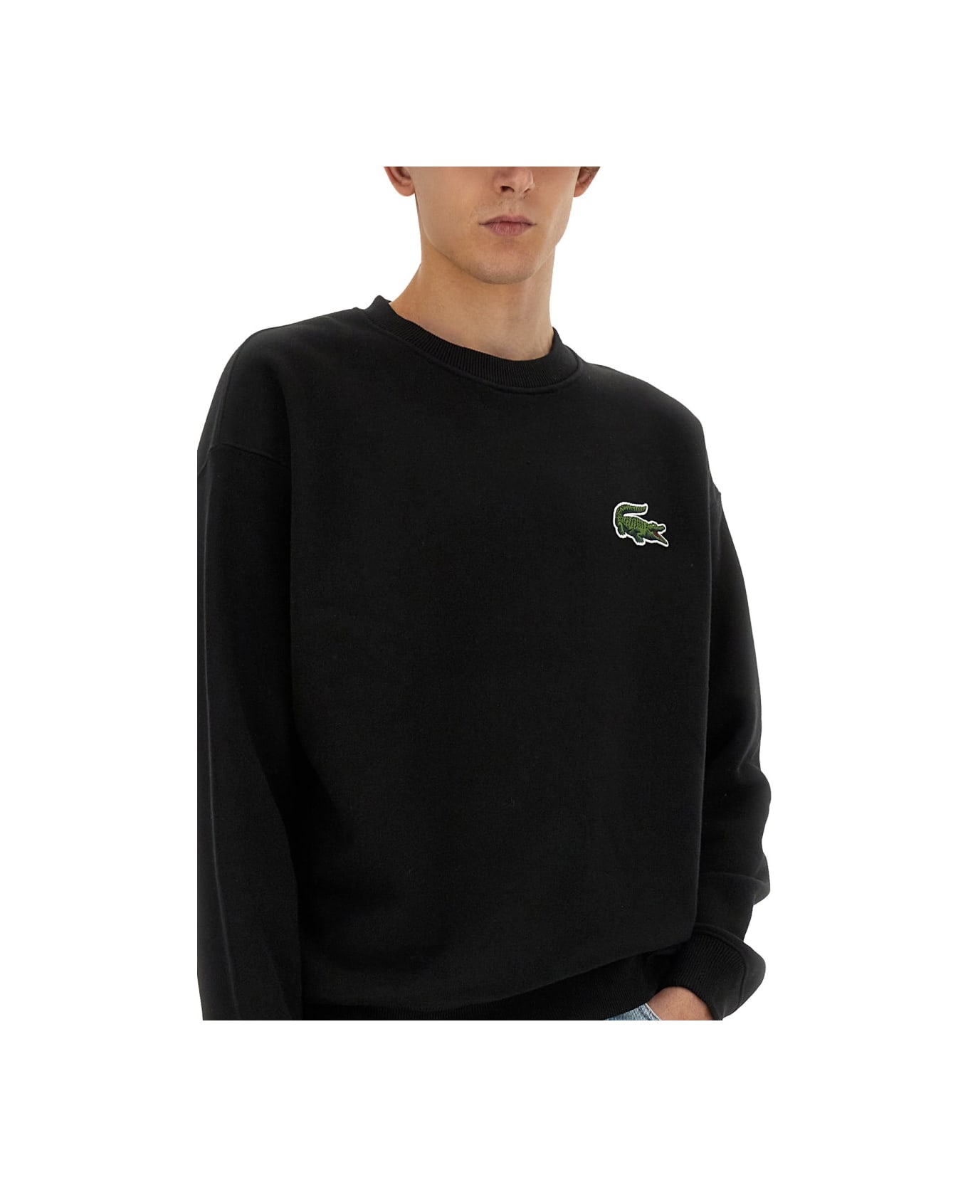 Lacoste Sweatshirt With Logo - BLACK